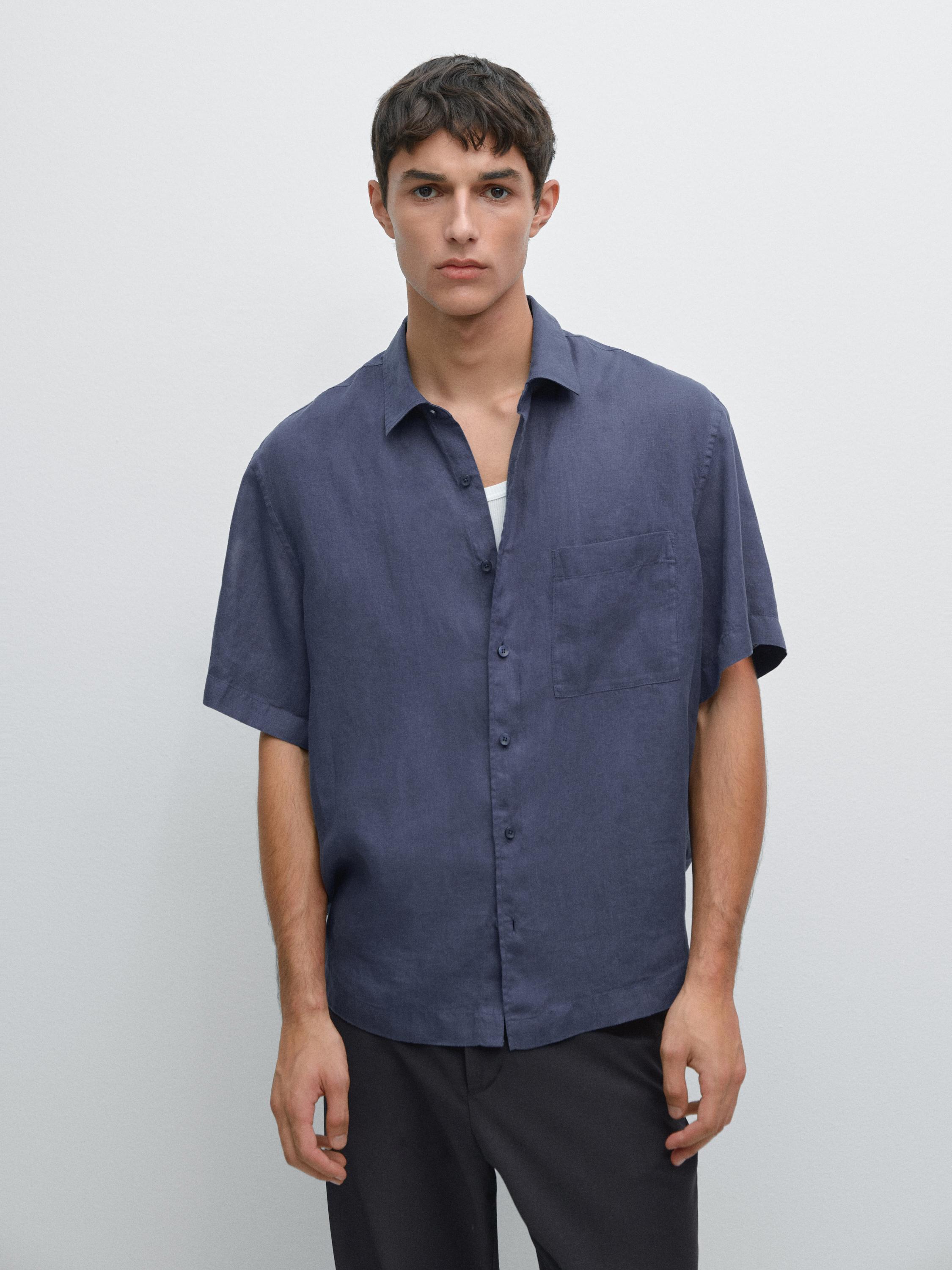 100% linen short sleeve shirt