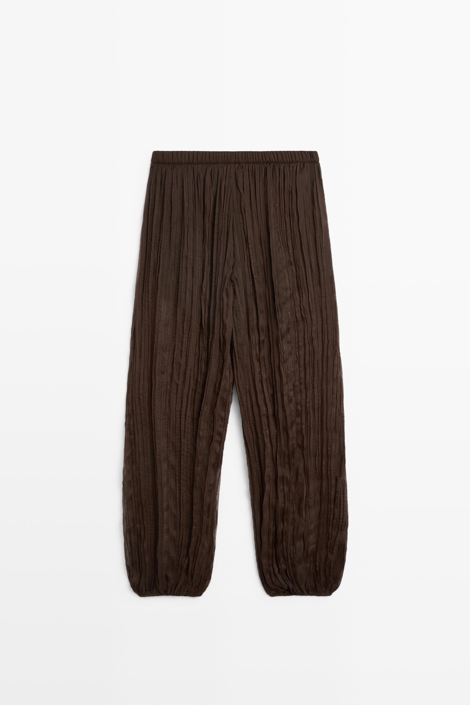 Total look flowing pants — BROWN