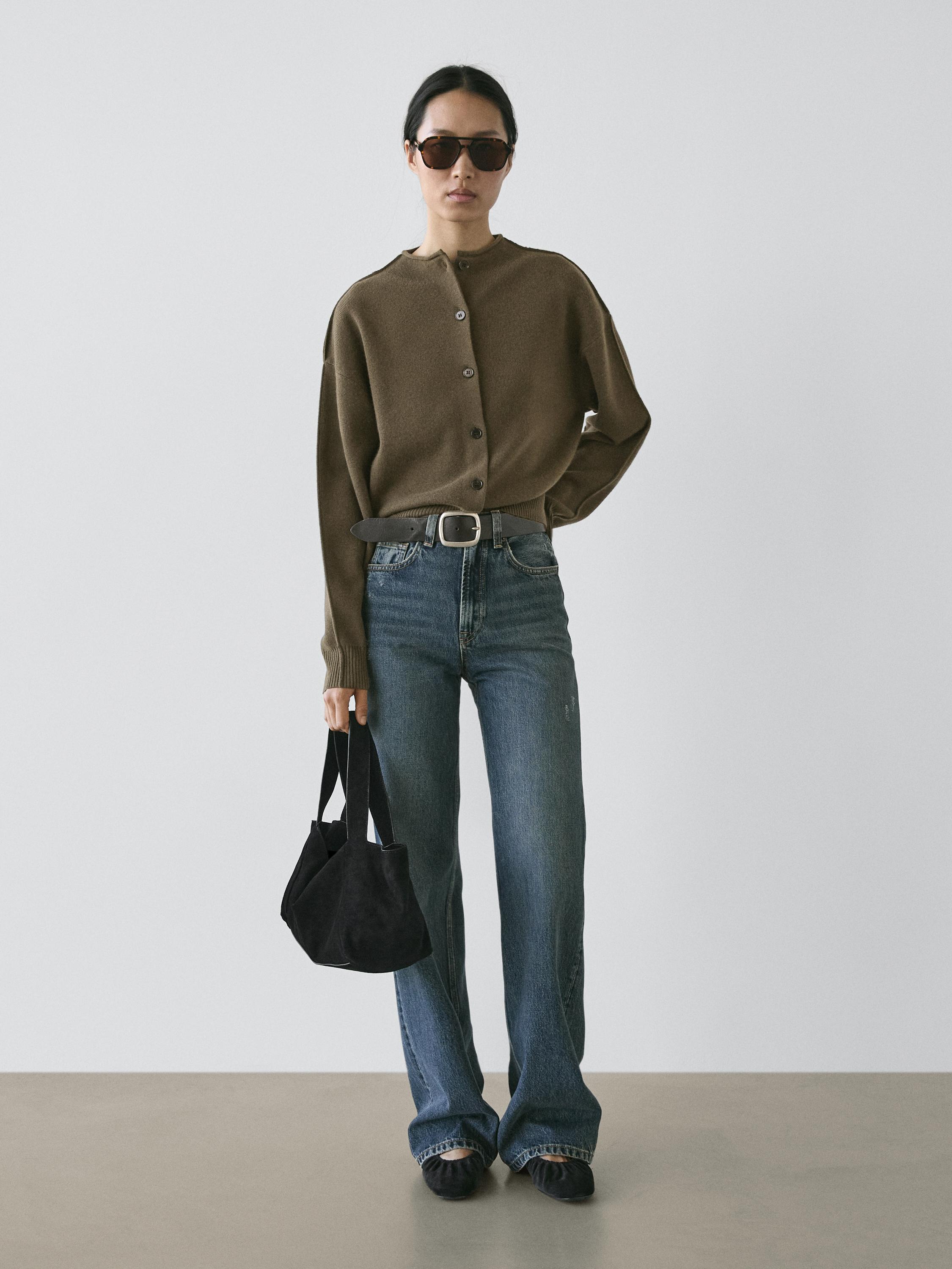 High-waist wide-leg jeans