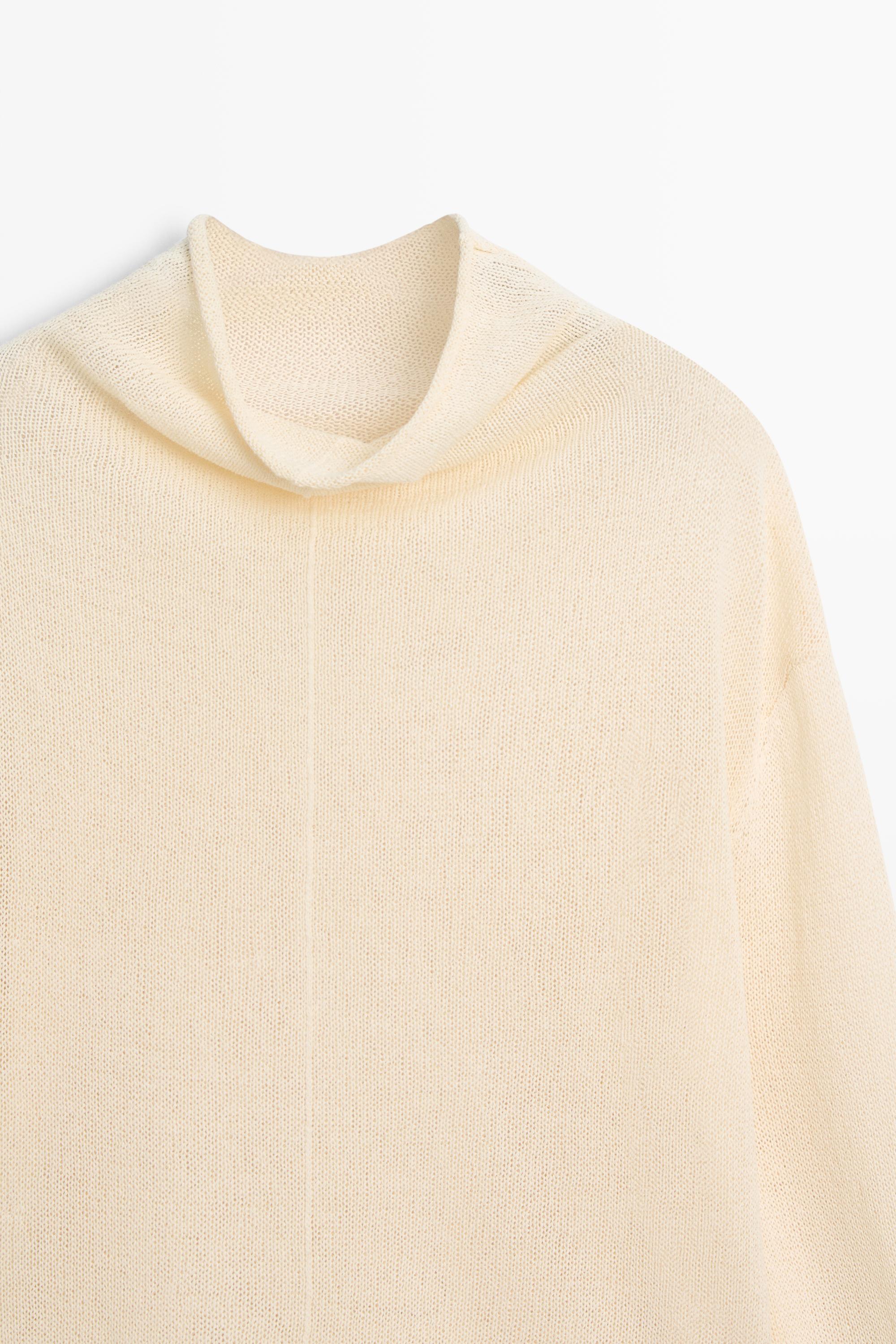 Cotton cutwork knit sweater — CREAM
