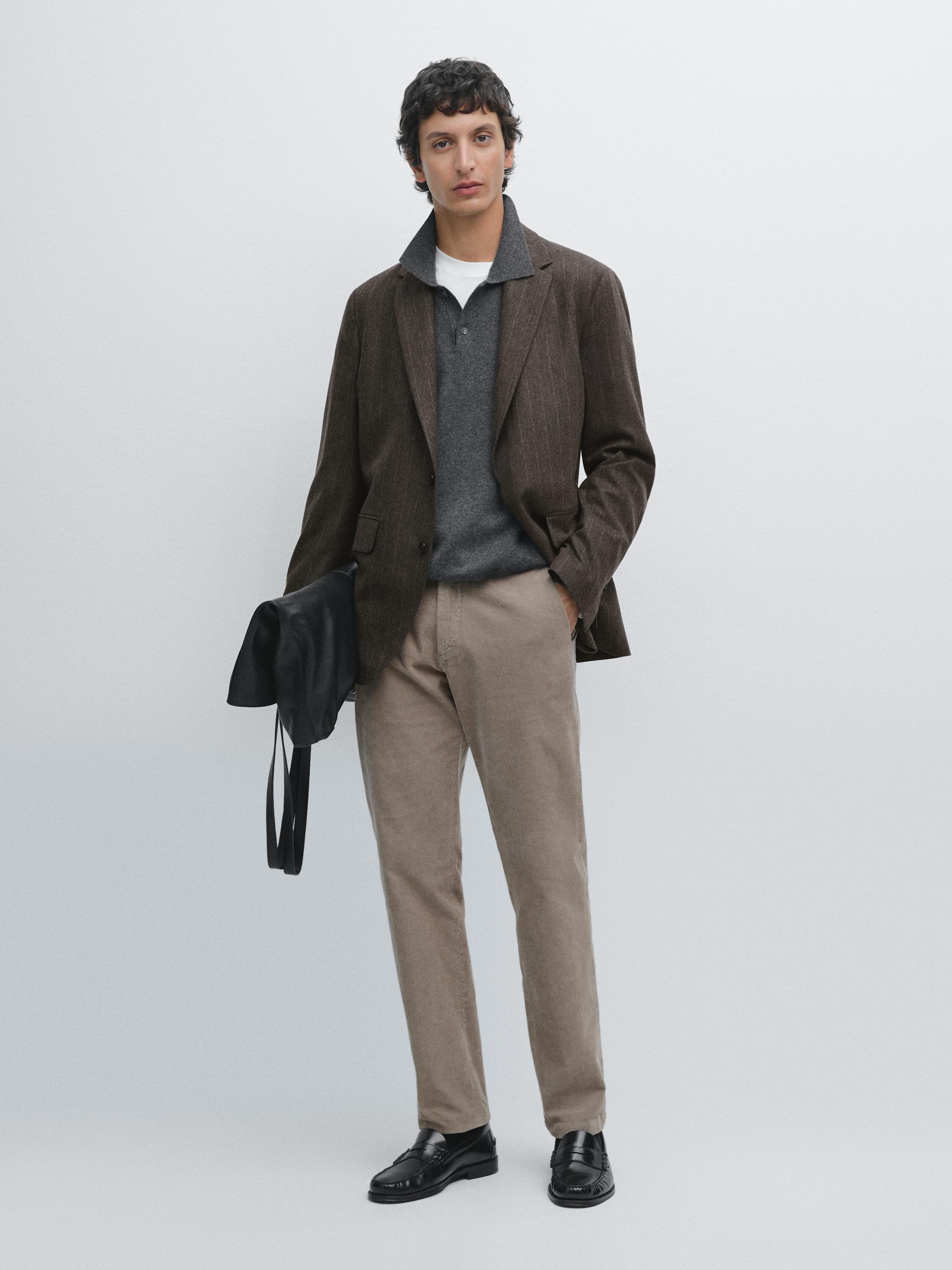 Slim fit corduroy trousers