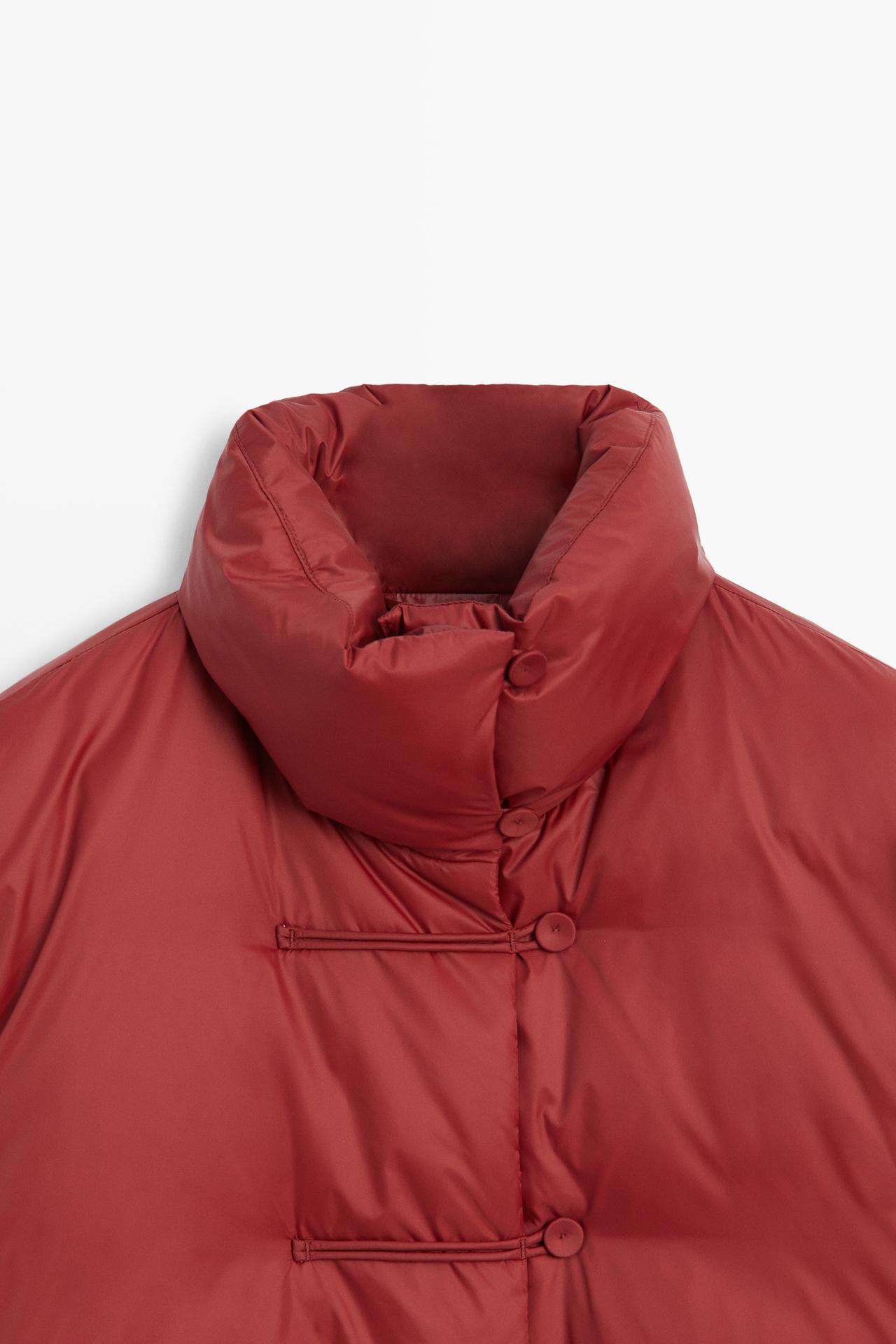 Down jacket with toggle detail — DARK PINK