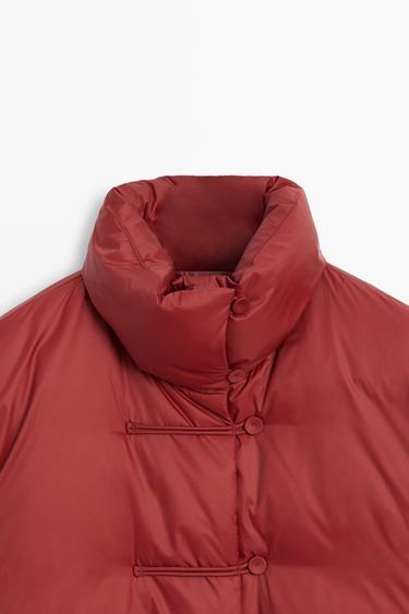 Down jacket with toggle detail — DARK PINK 9