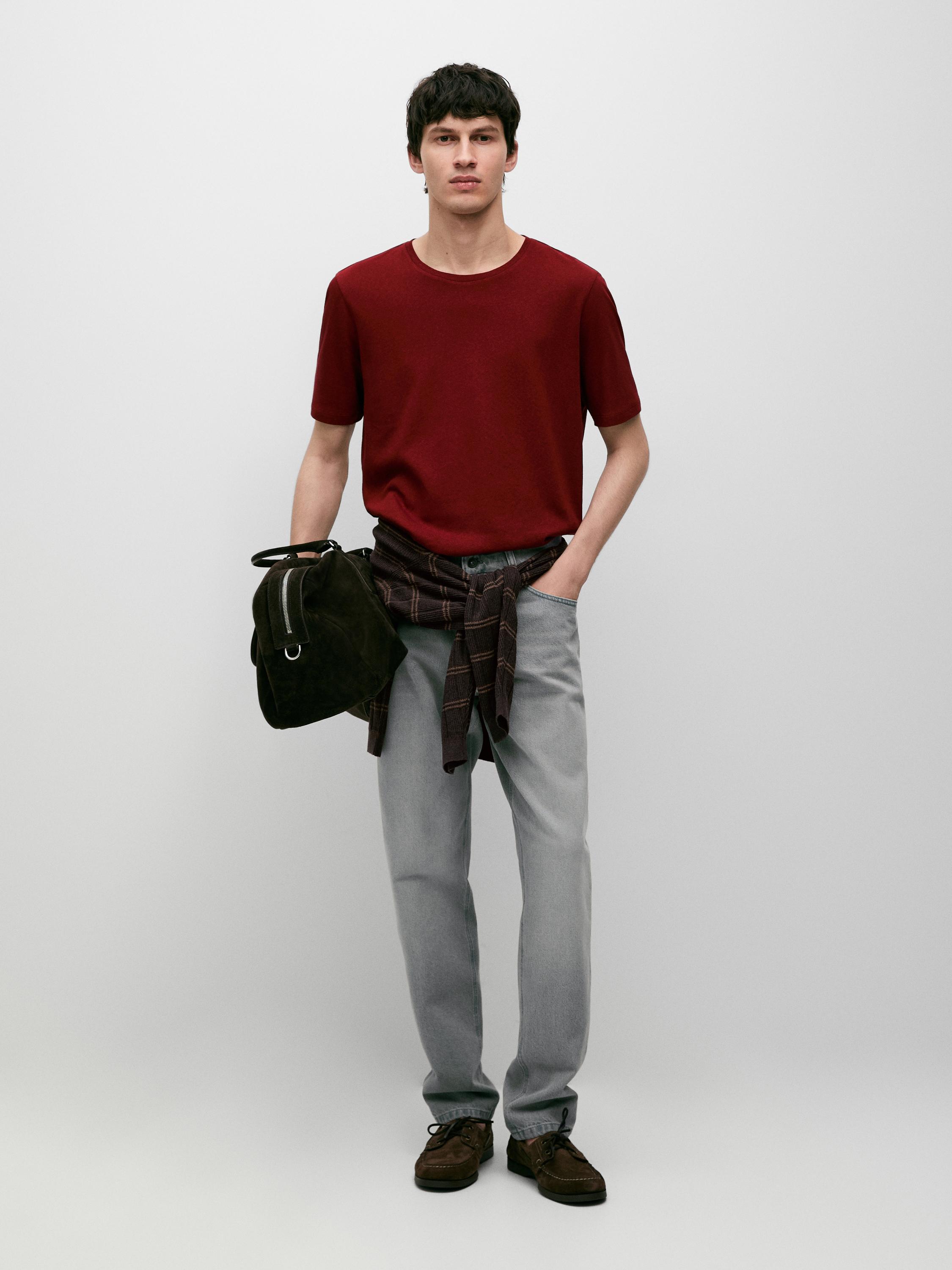 Short sleeve linen and cotton T-shirt