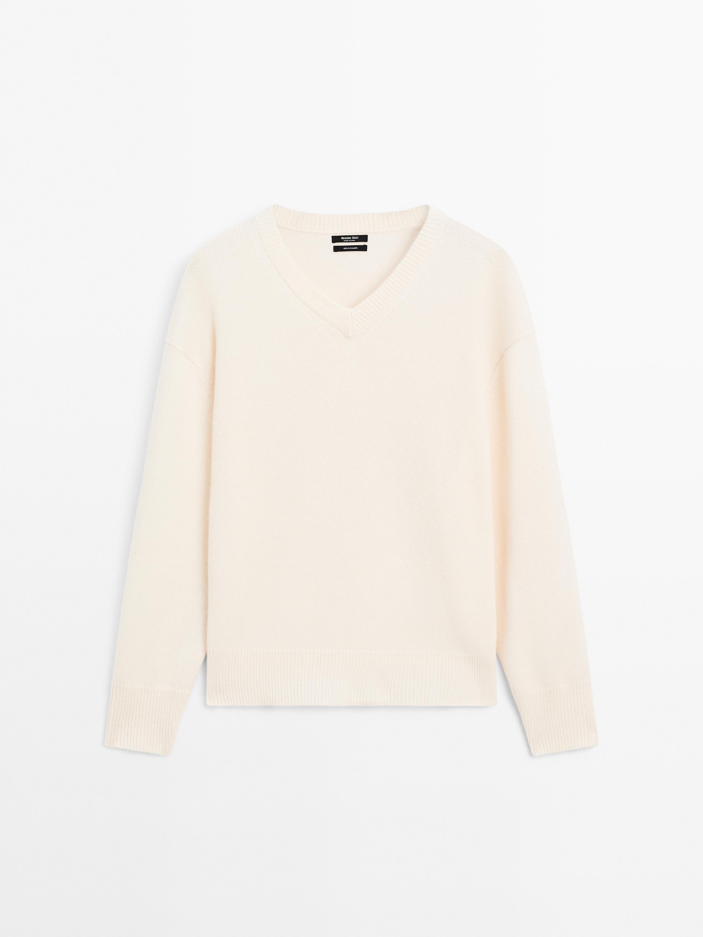 Knit 100% cashmere V-neck sweater