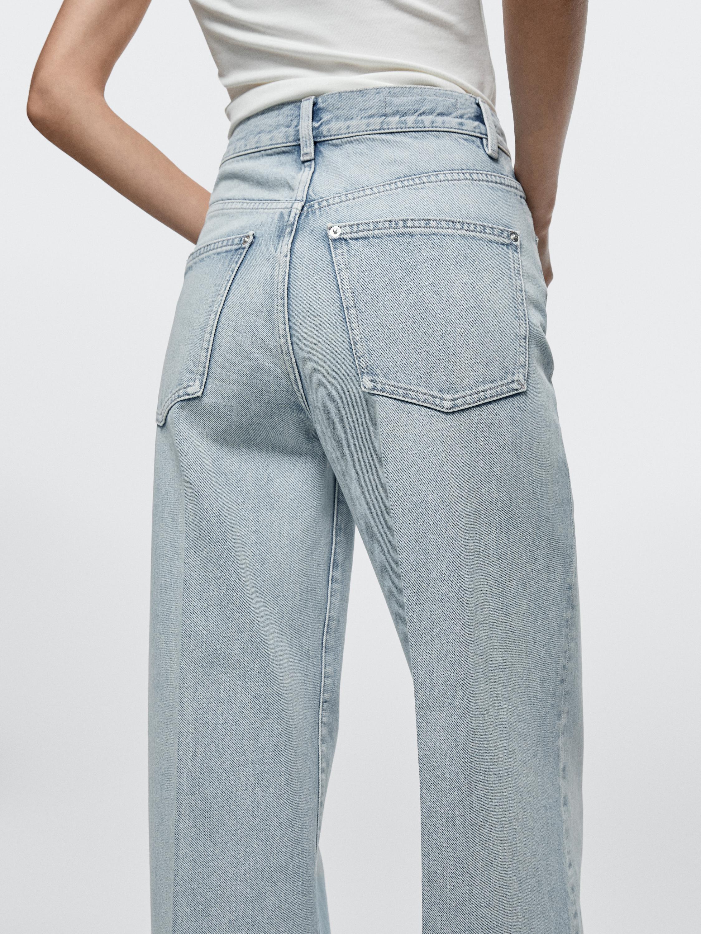 High-waist palazzo jeans — Light Blue