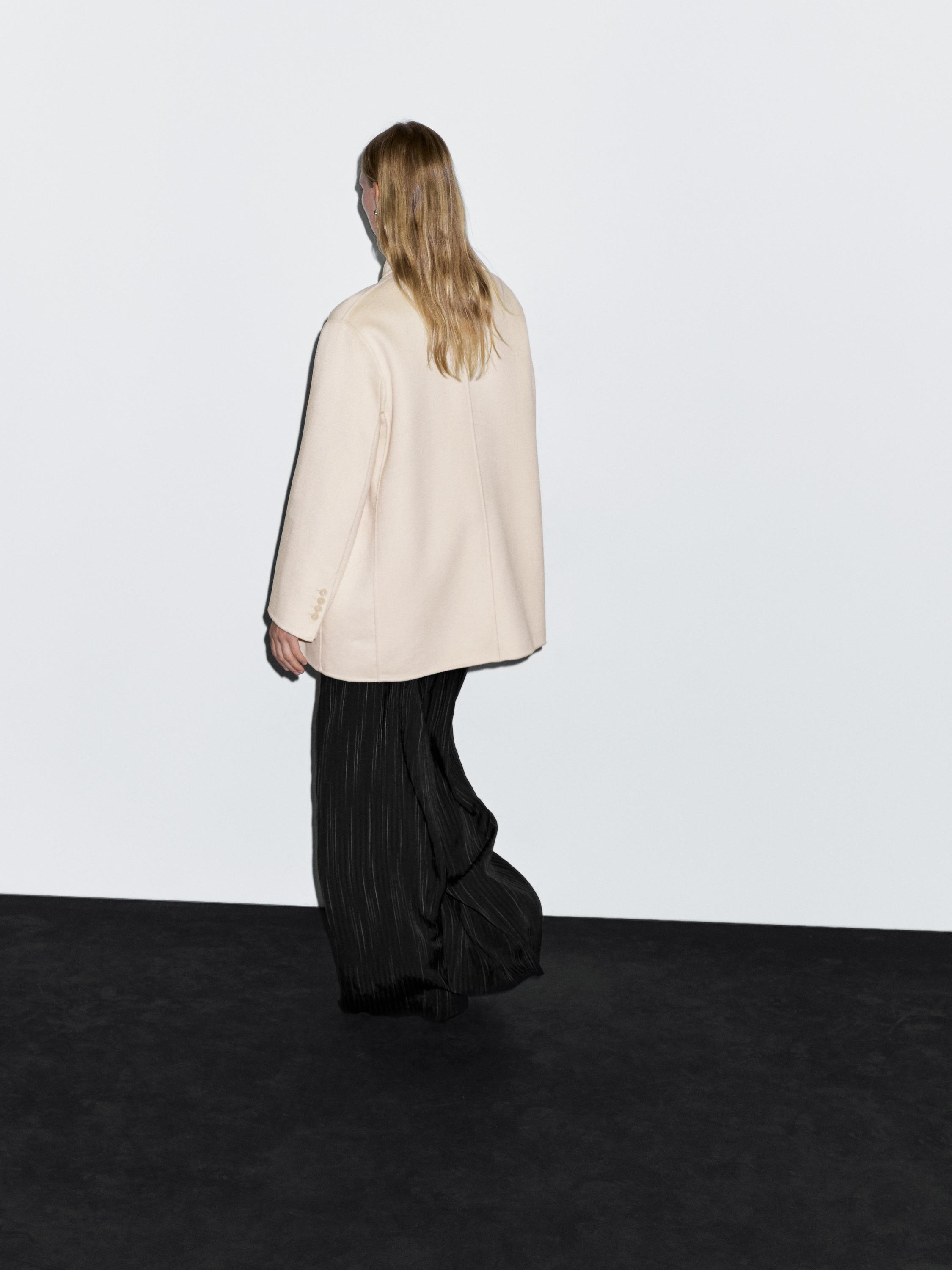 Wool blend high neck coat