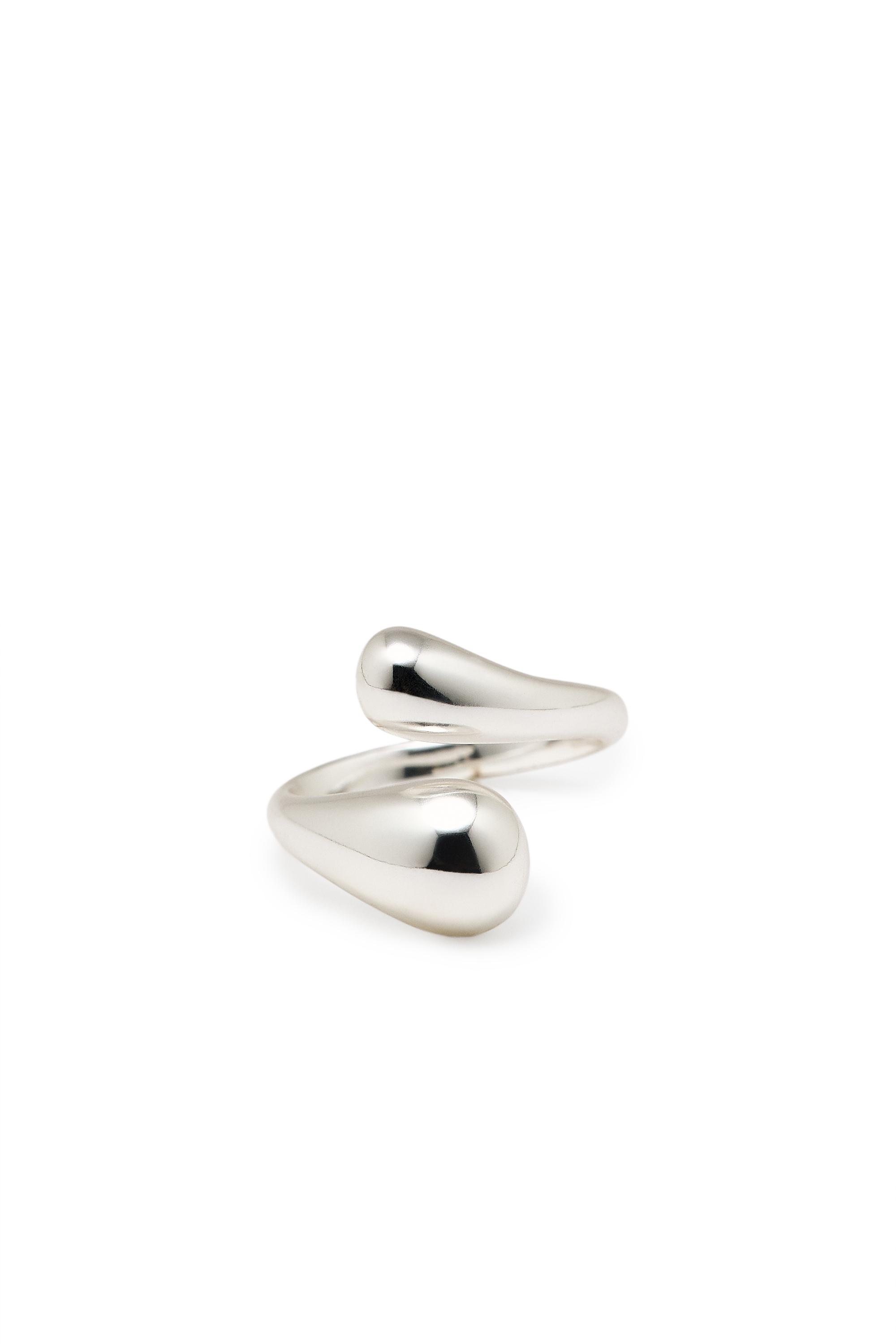 Double teardrop ring — SILVER