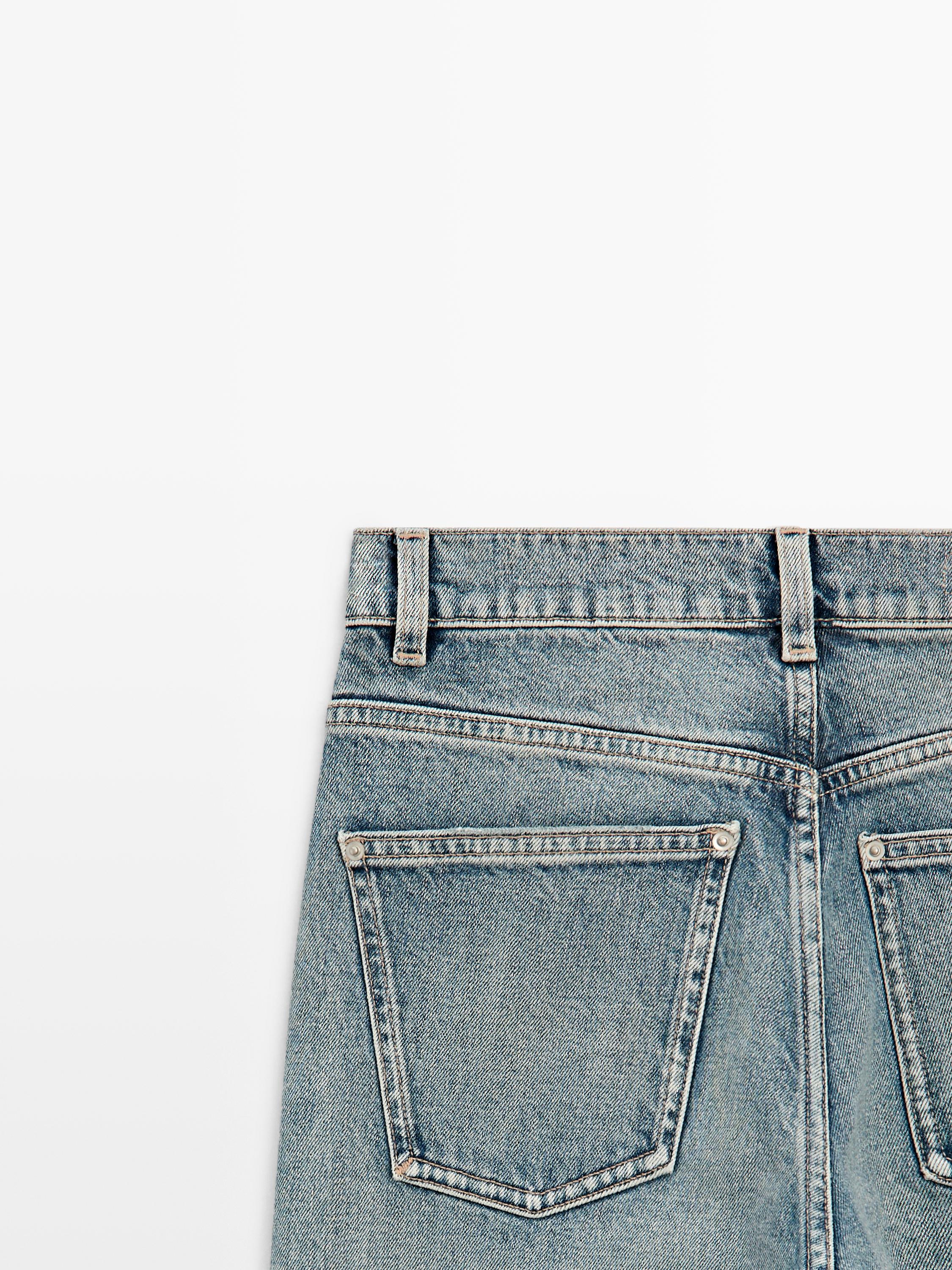 Mid-rise straight-leg jeans — Light Blue
