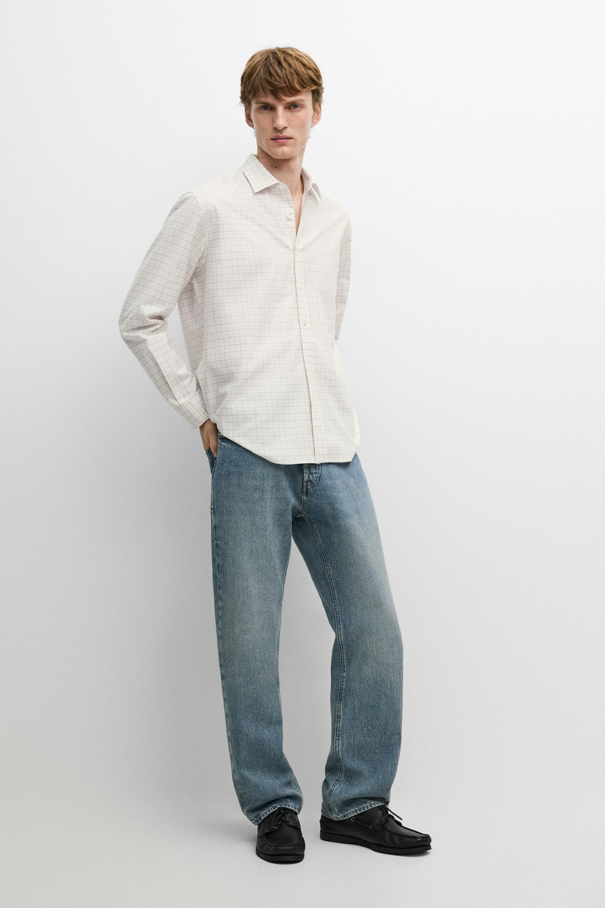 Camisa regular fit cuadros 100% algodón