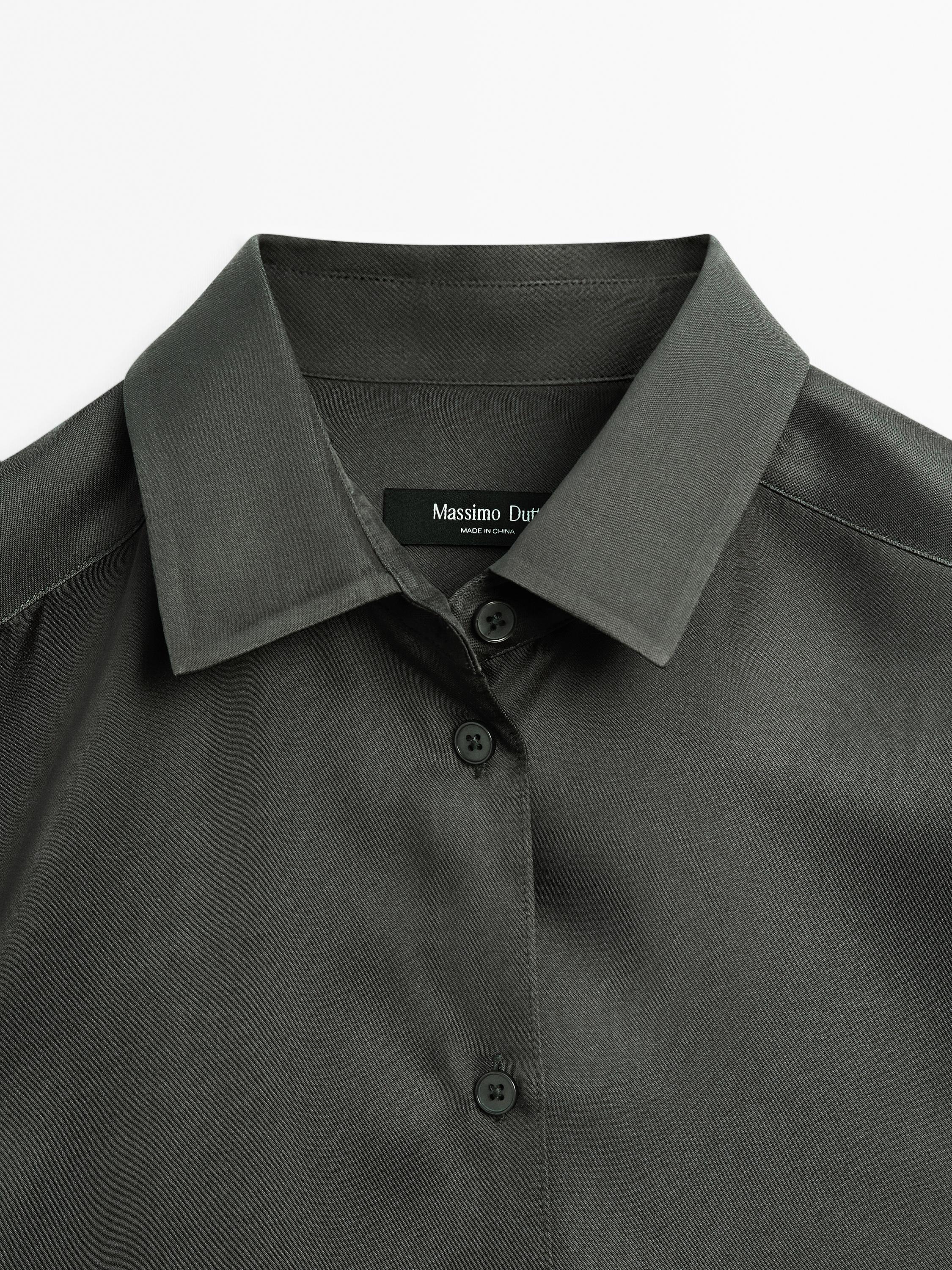 Flowing satin shirt