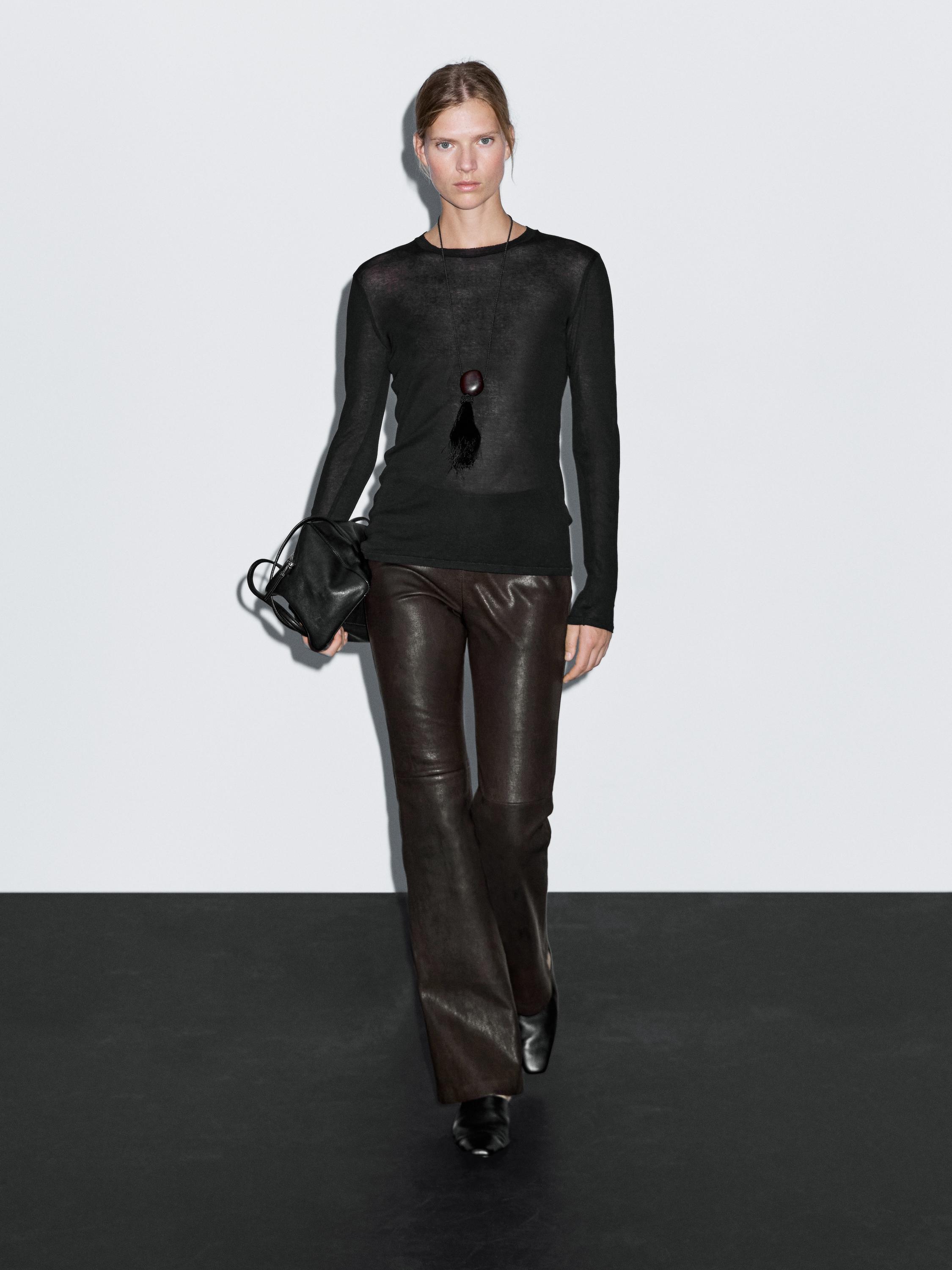 Nappa leather leggings