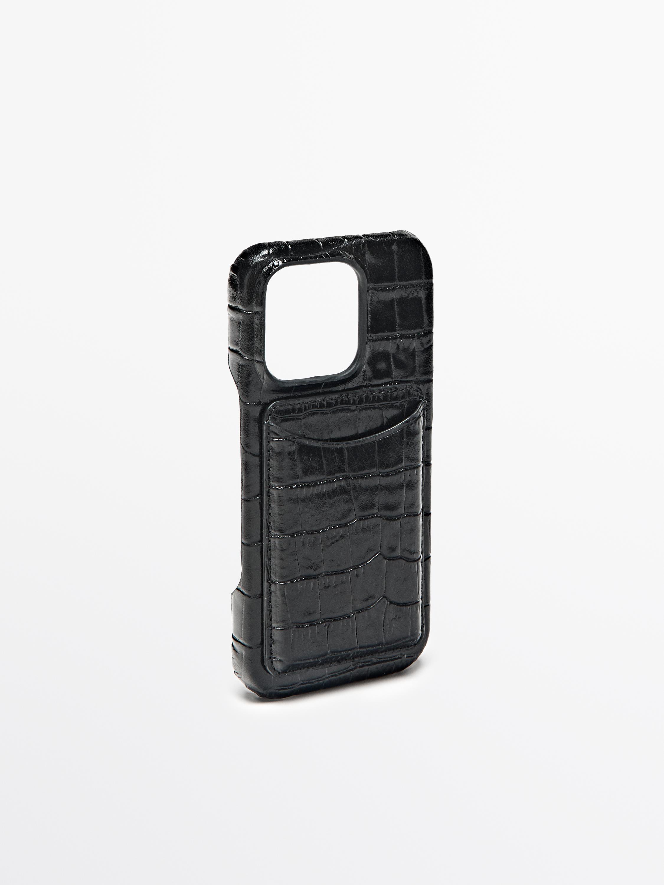 Nappa leather iPhone 16 Pro case — BLACK