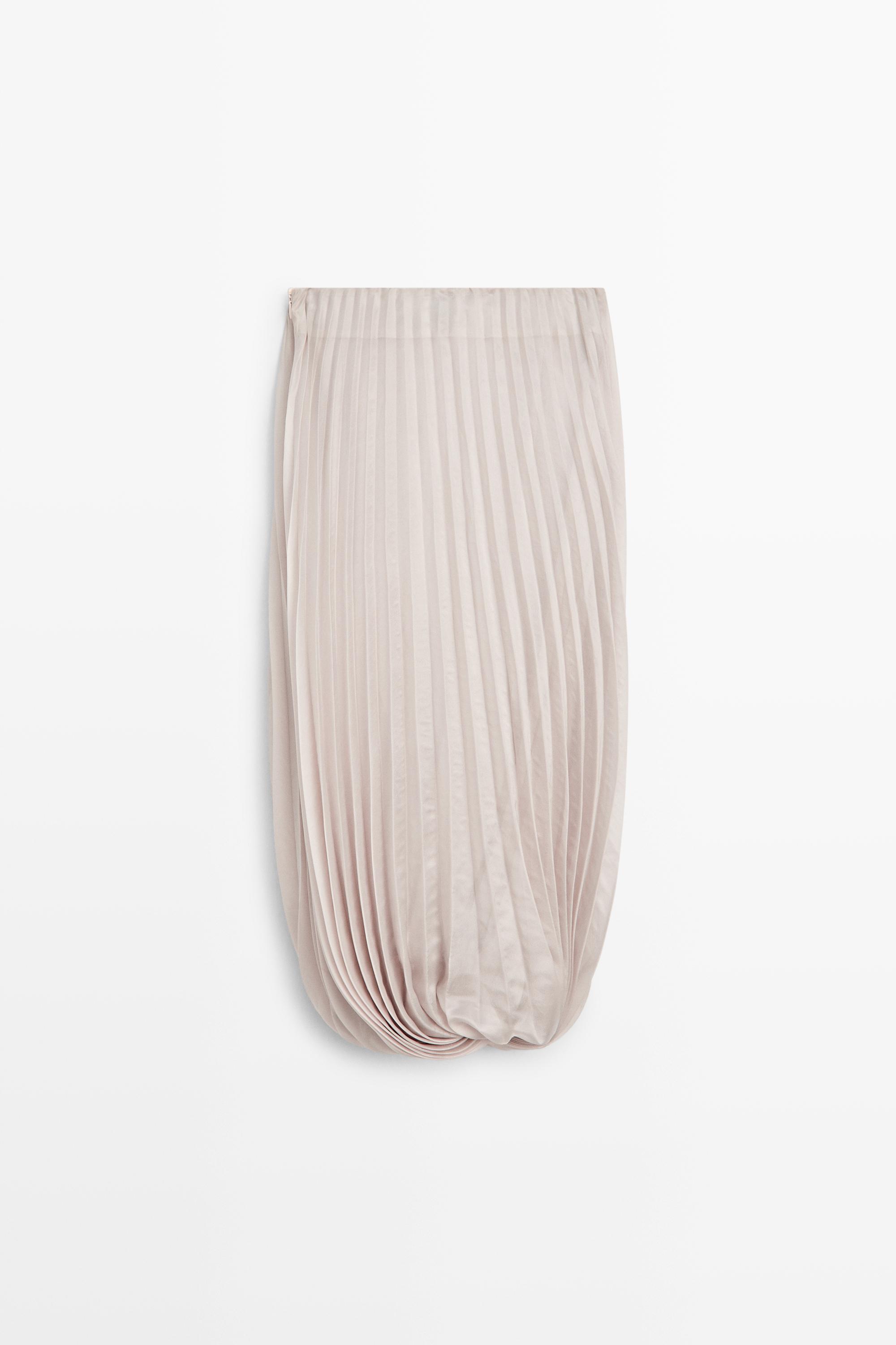 Pleated Bubble Hem Midi Skirt - STUDIO — Pink (alternate view)