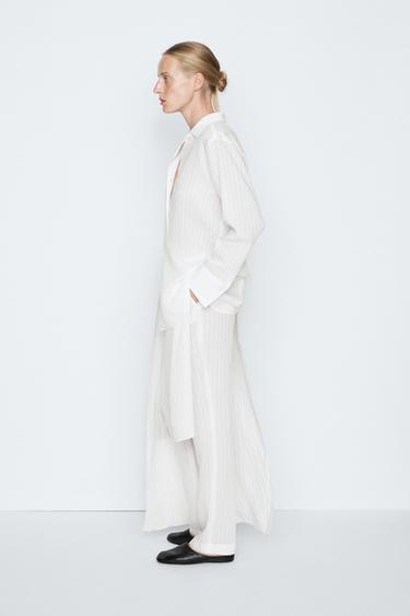 Striped Flowing Shirt - STUDIO — WHITE 3