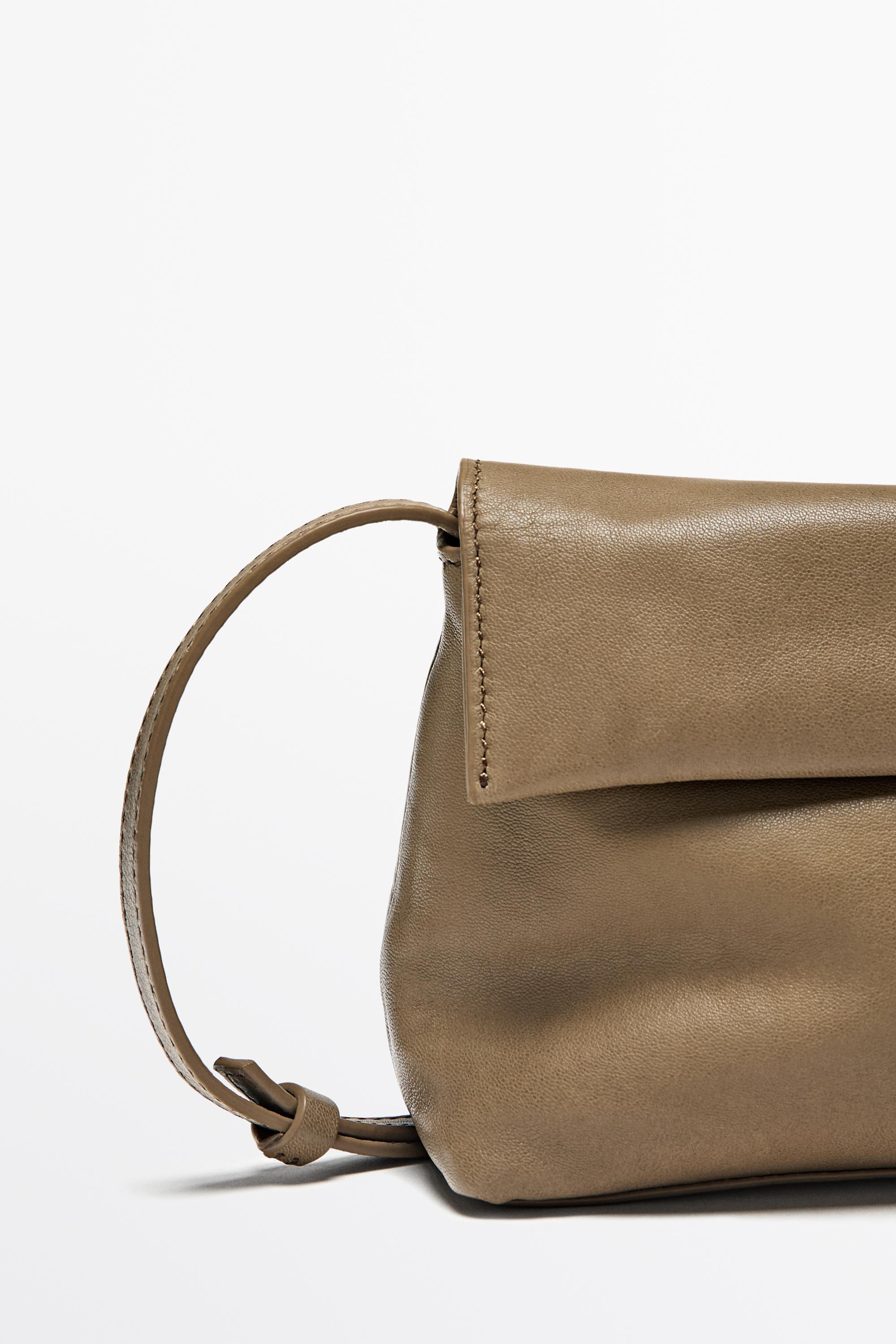 Nappa leather shoulder bag — MOLE BROWN