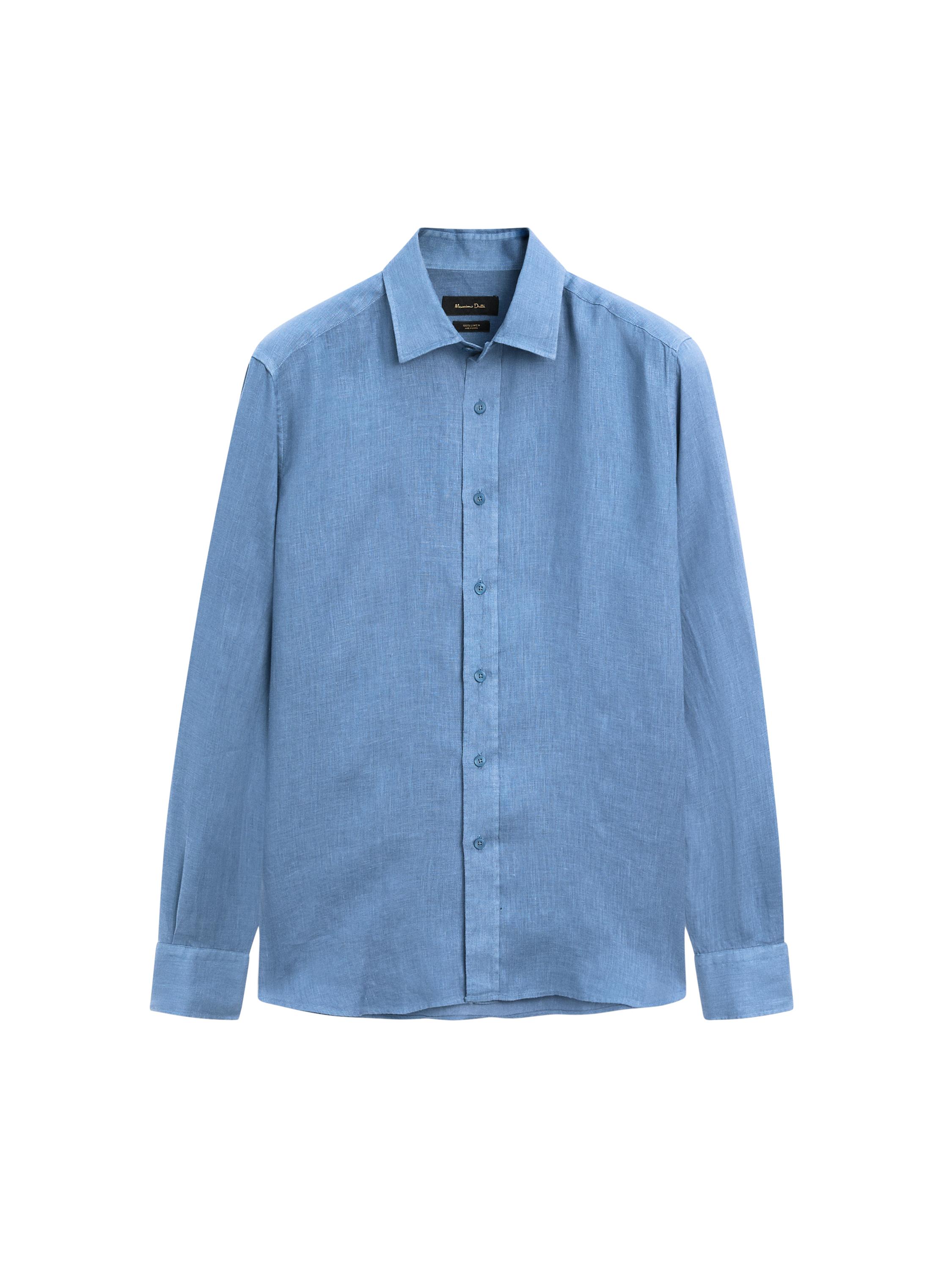★ Massimo Dutti★ Regular fit washed linen shirt 001397293 Regular fit 100% linen shirt · White · Shirts | Massimo Dutti