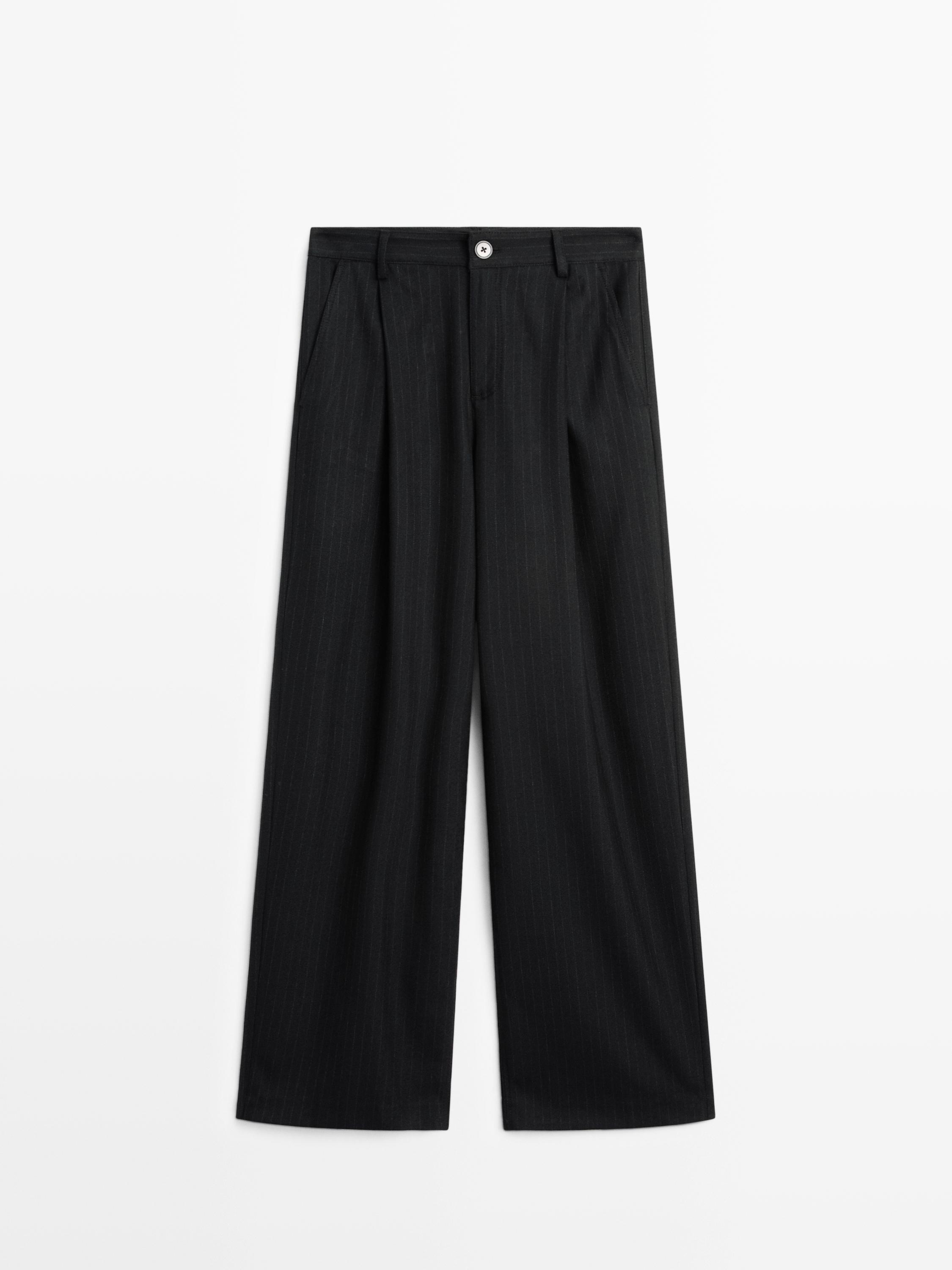 Pantalon large mid-rise à rayures tennis