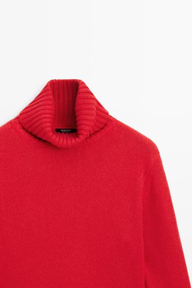 Cropped 100% cashmere knit sweater — RED 4