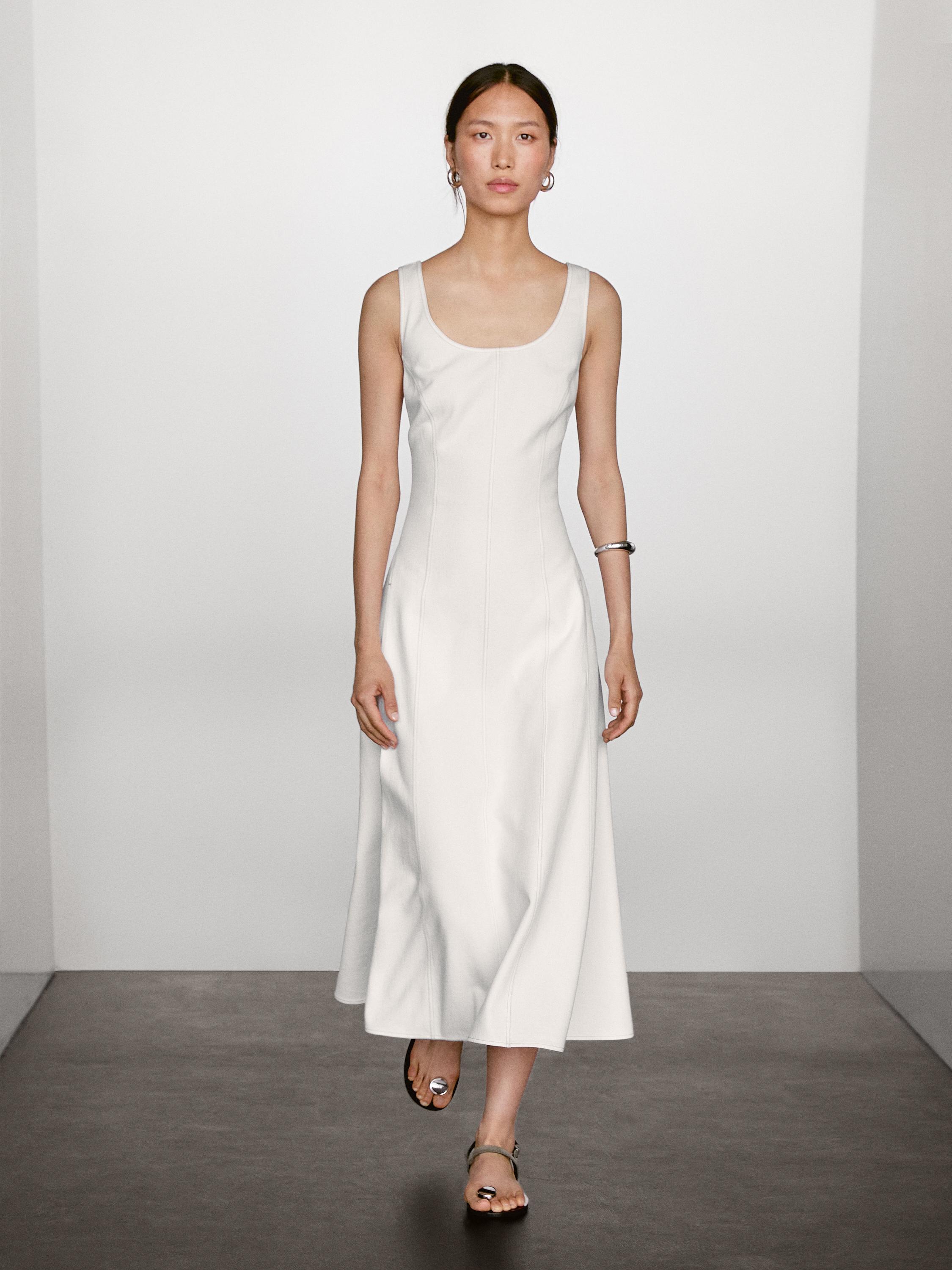 Vestido midi denim 100% algodón