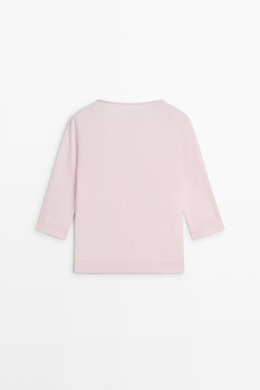 Cotton blend boat neck cardigan — PALE PINK 6
