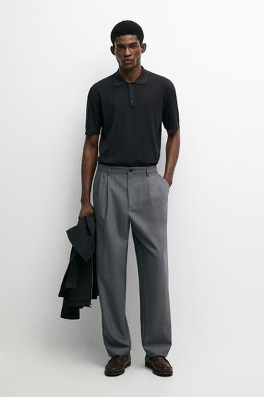 100% cotton button-collar polo shirt — CHARCOAL GREY 1
