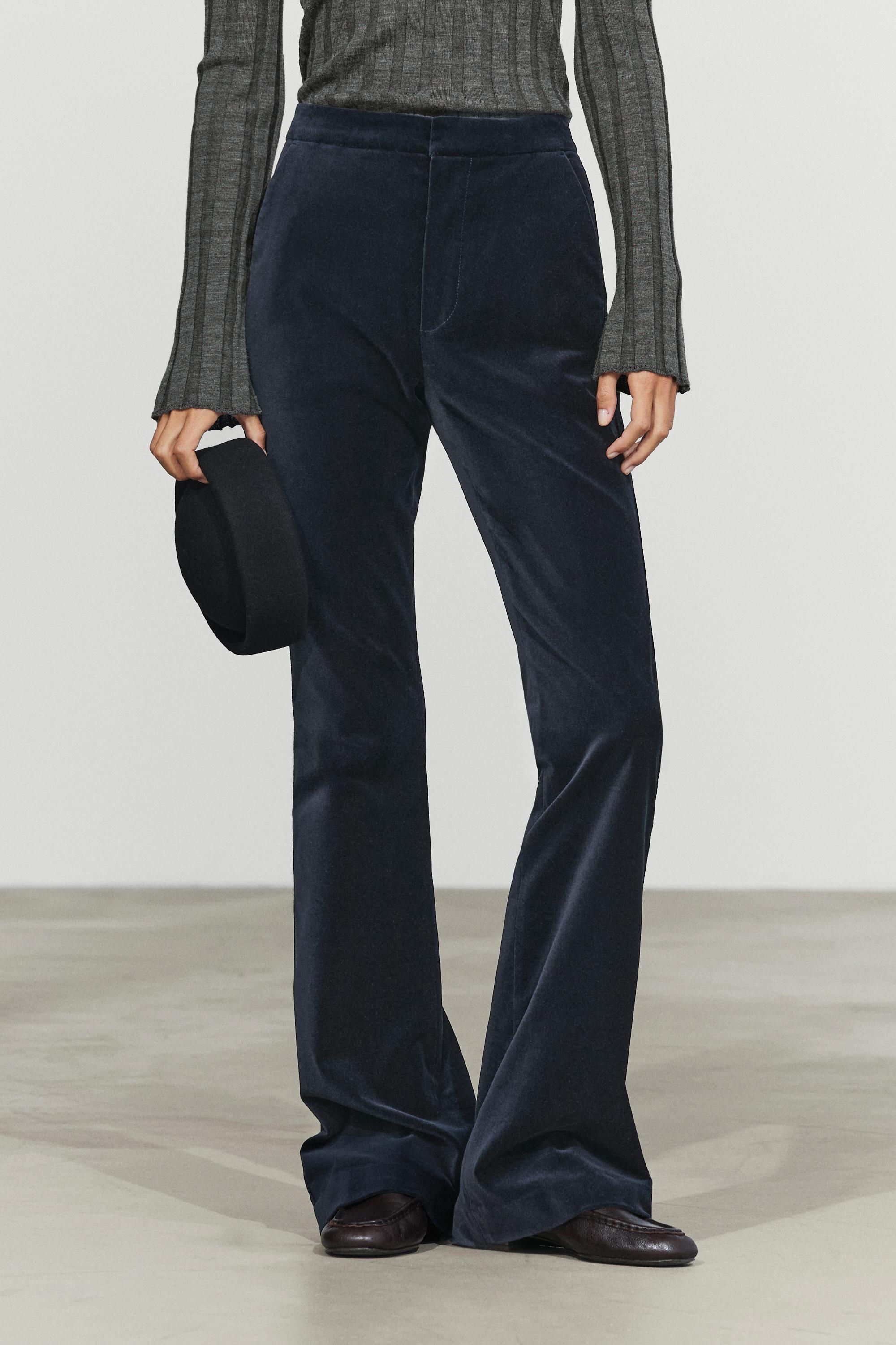 Velvet skinny flare fit pants