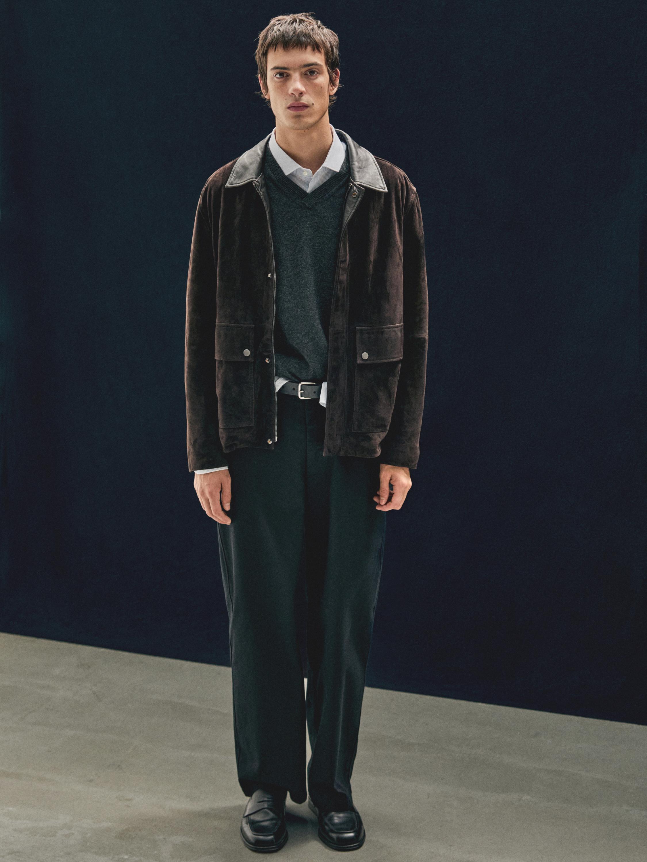 Nappa leather belt with square buckle