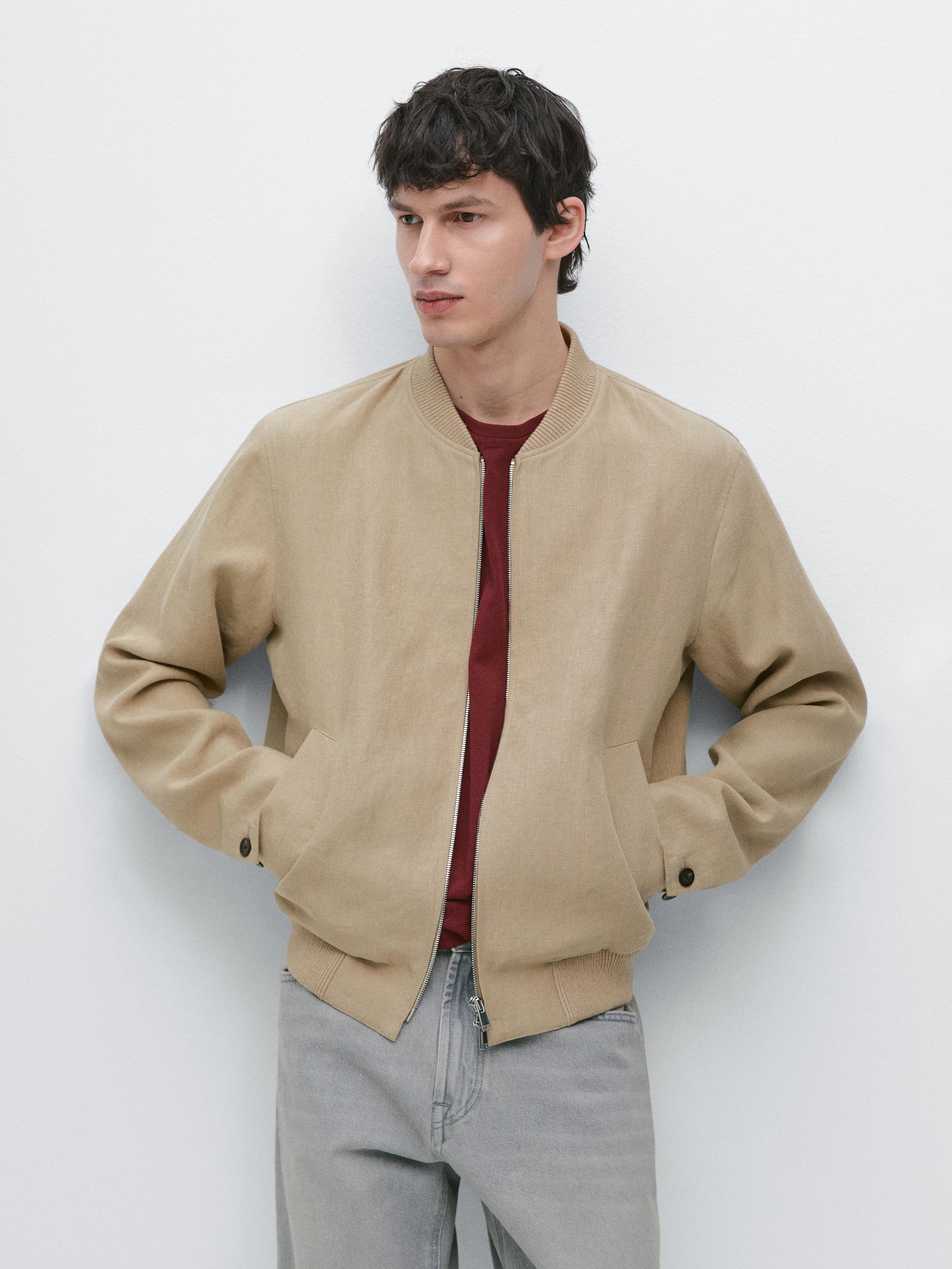 Linen bomber jacket