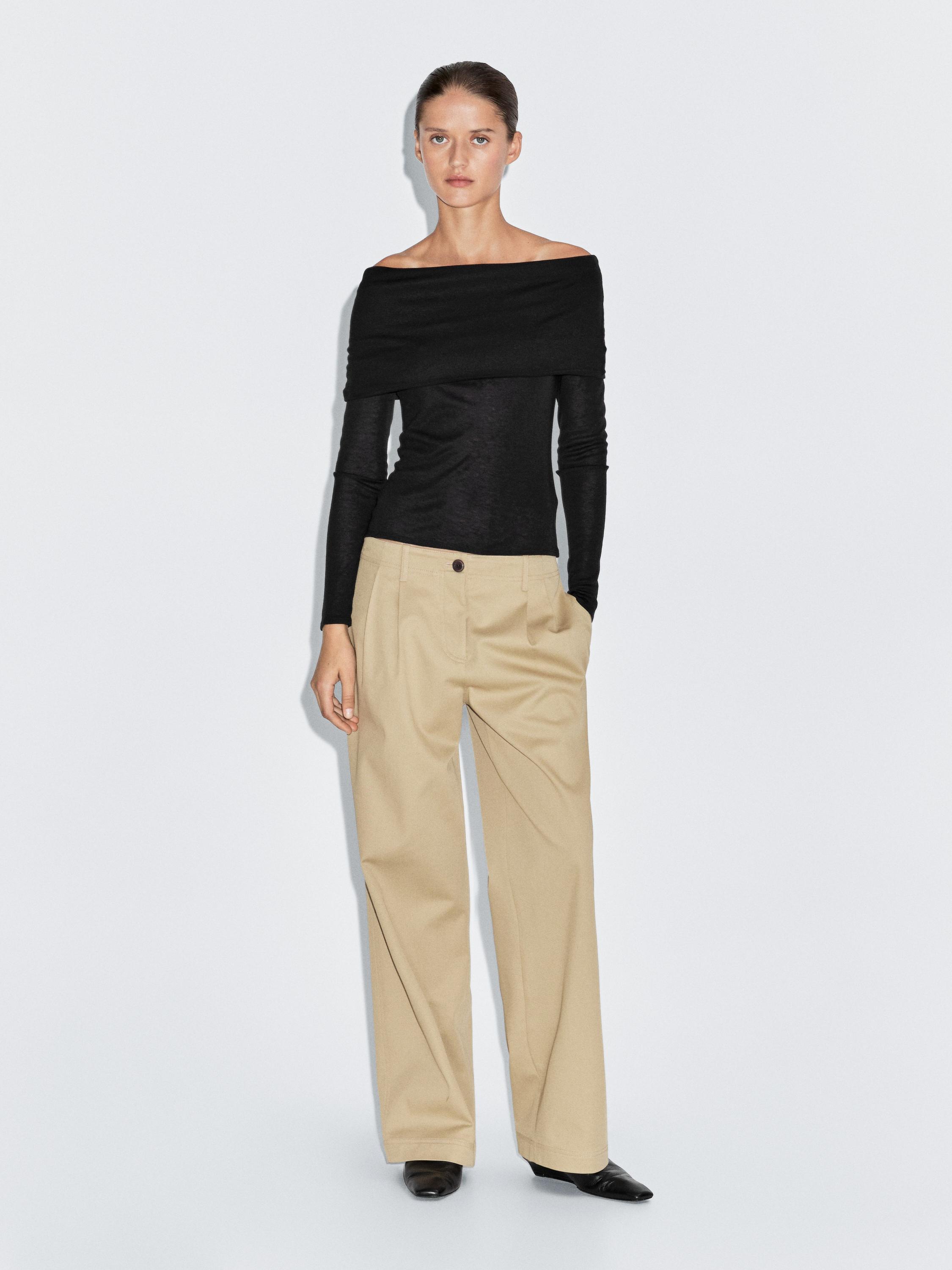 Bluzë leshi me mëngë të shkurtra