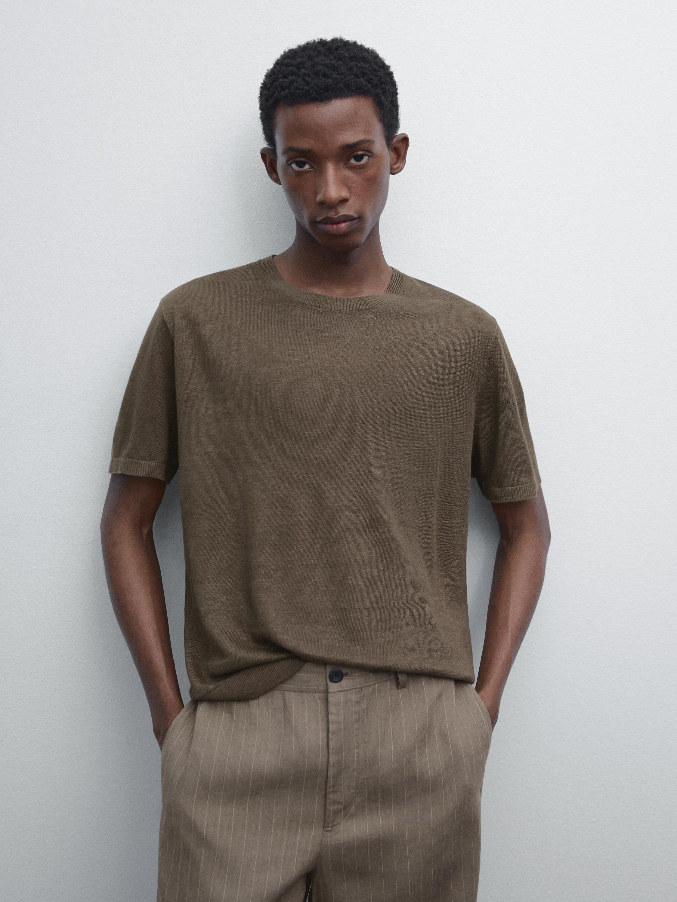 Maglietta in maglia 100% lino