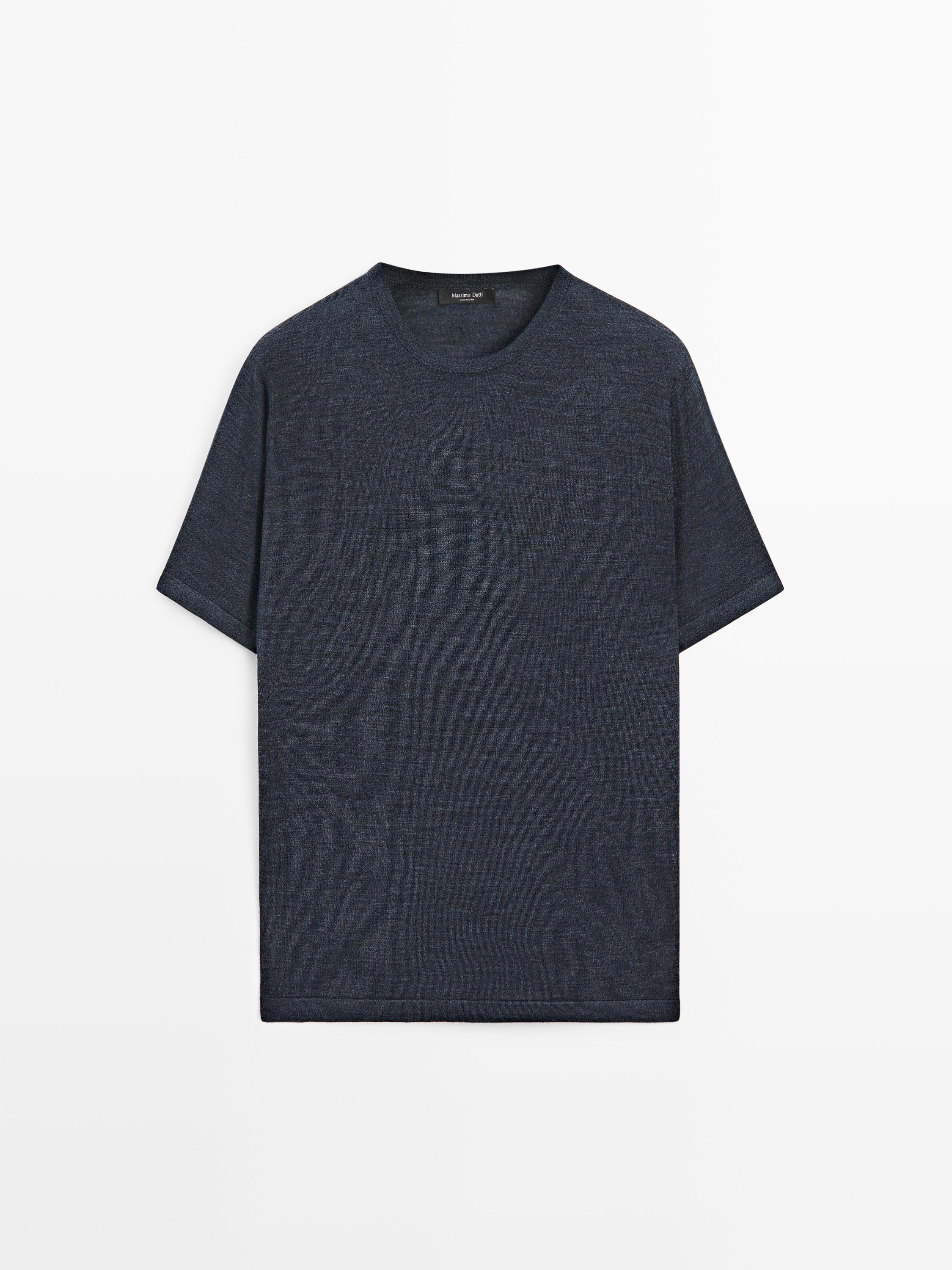 Short sleeve wool blend T-shirt