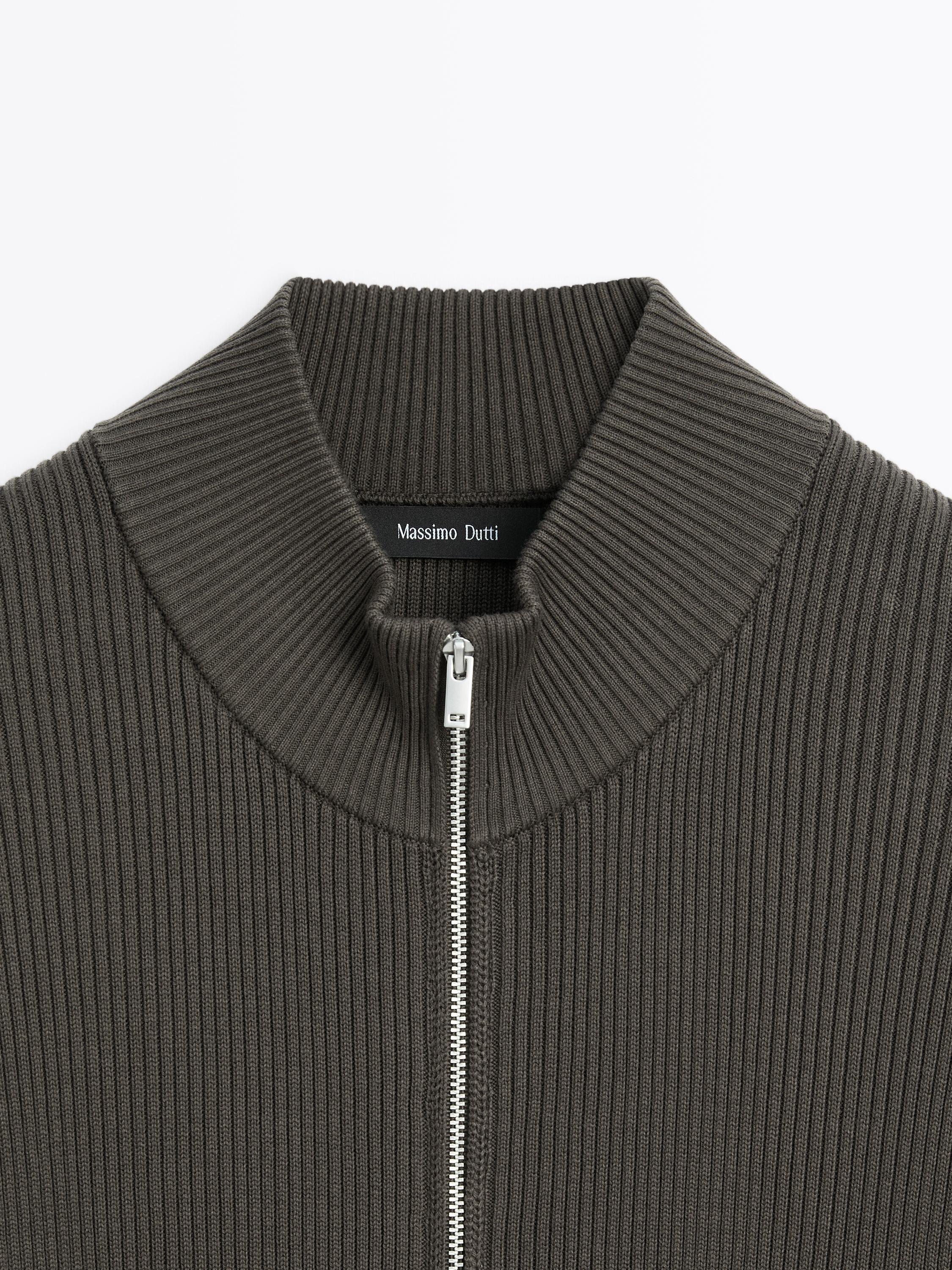 100% cotton zip cardigan