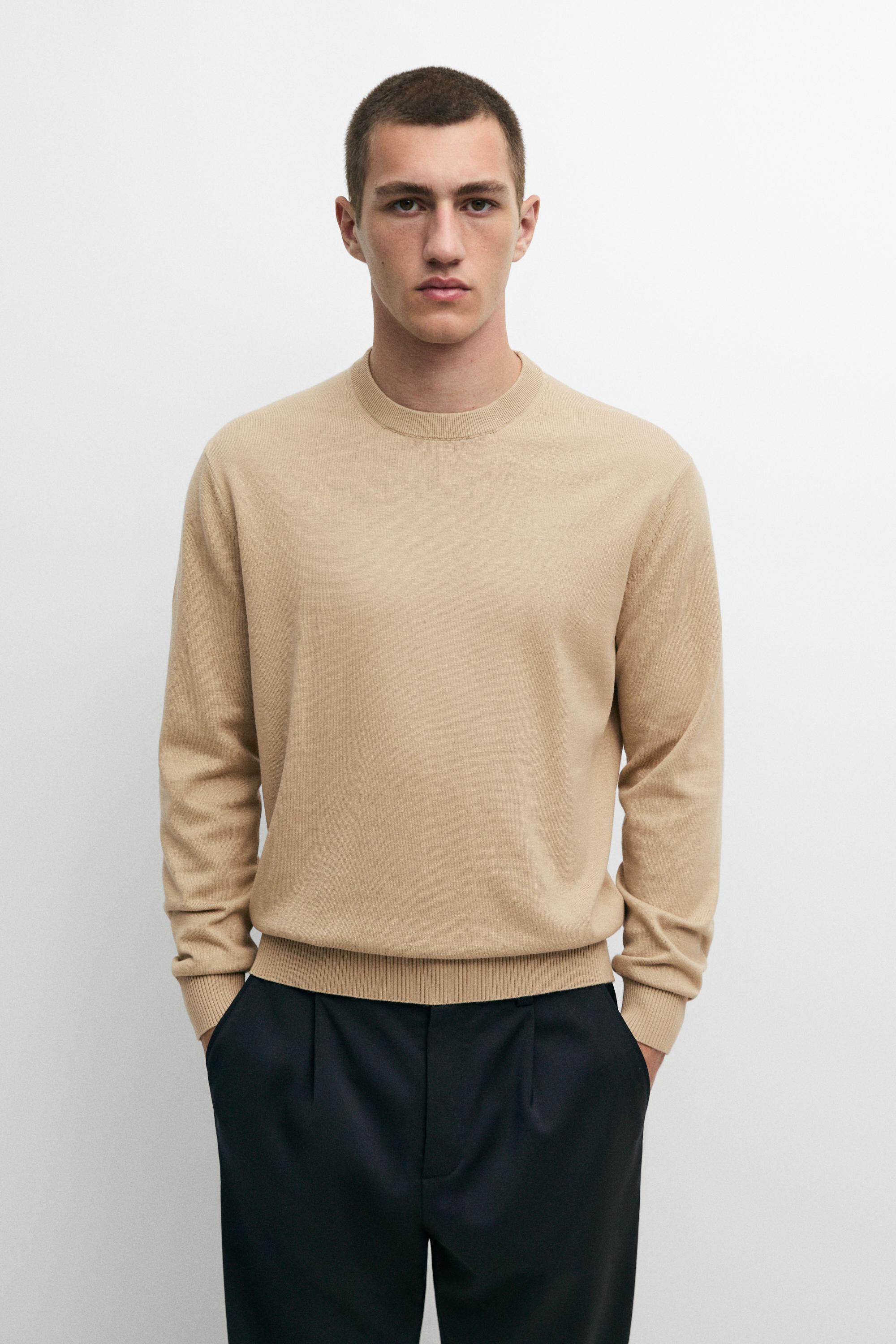 Cotton blend knit sweater
