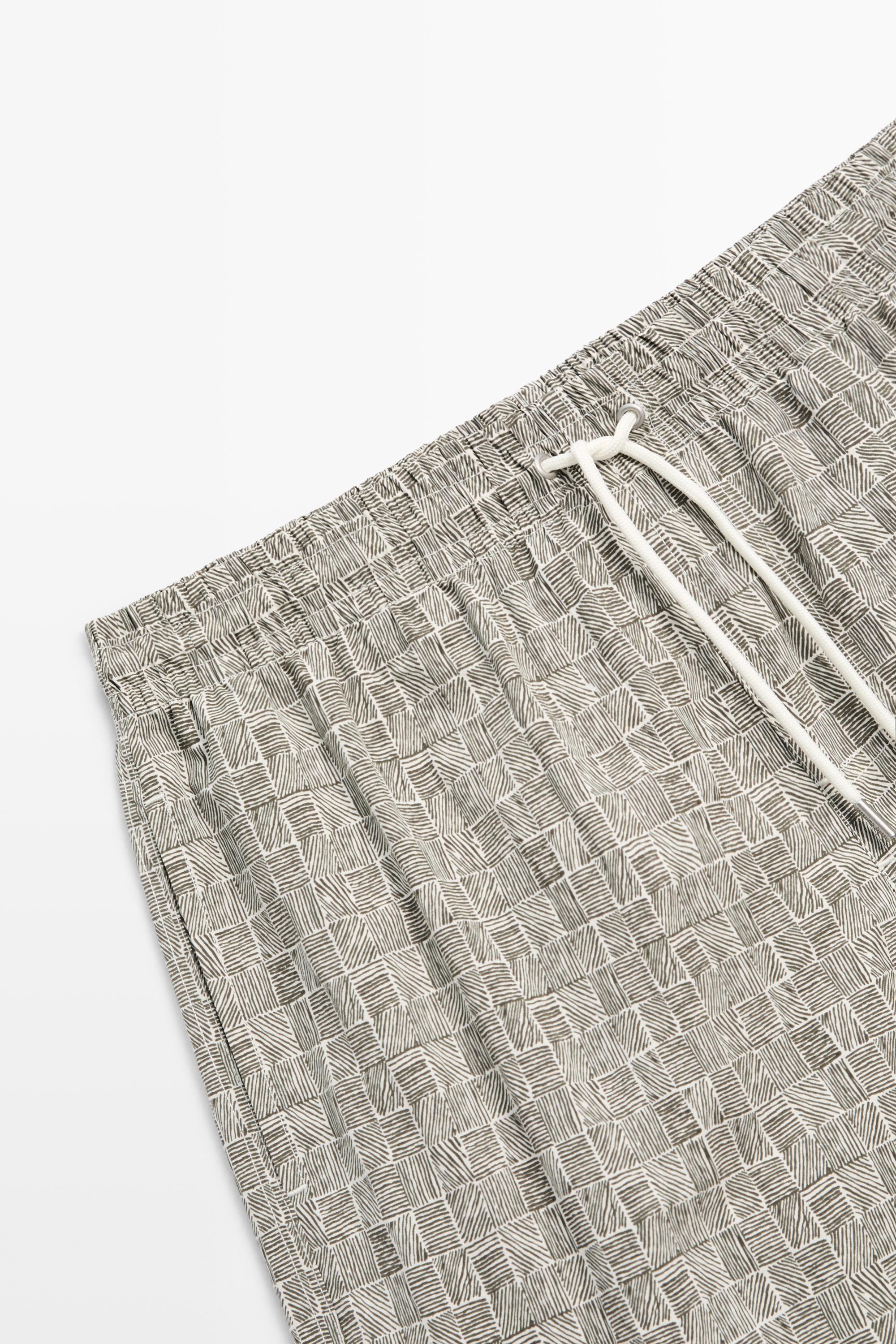 Printed swimming trunks — KHAKI