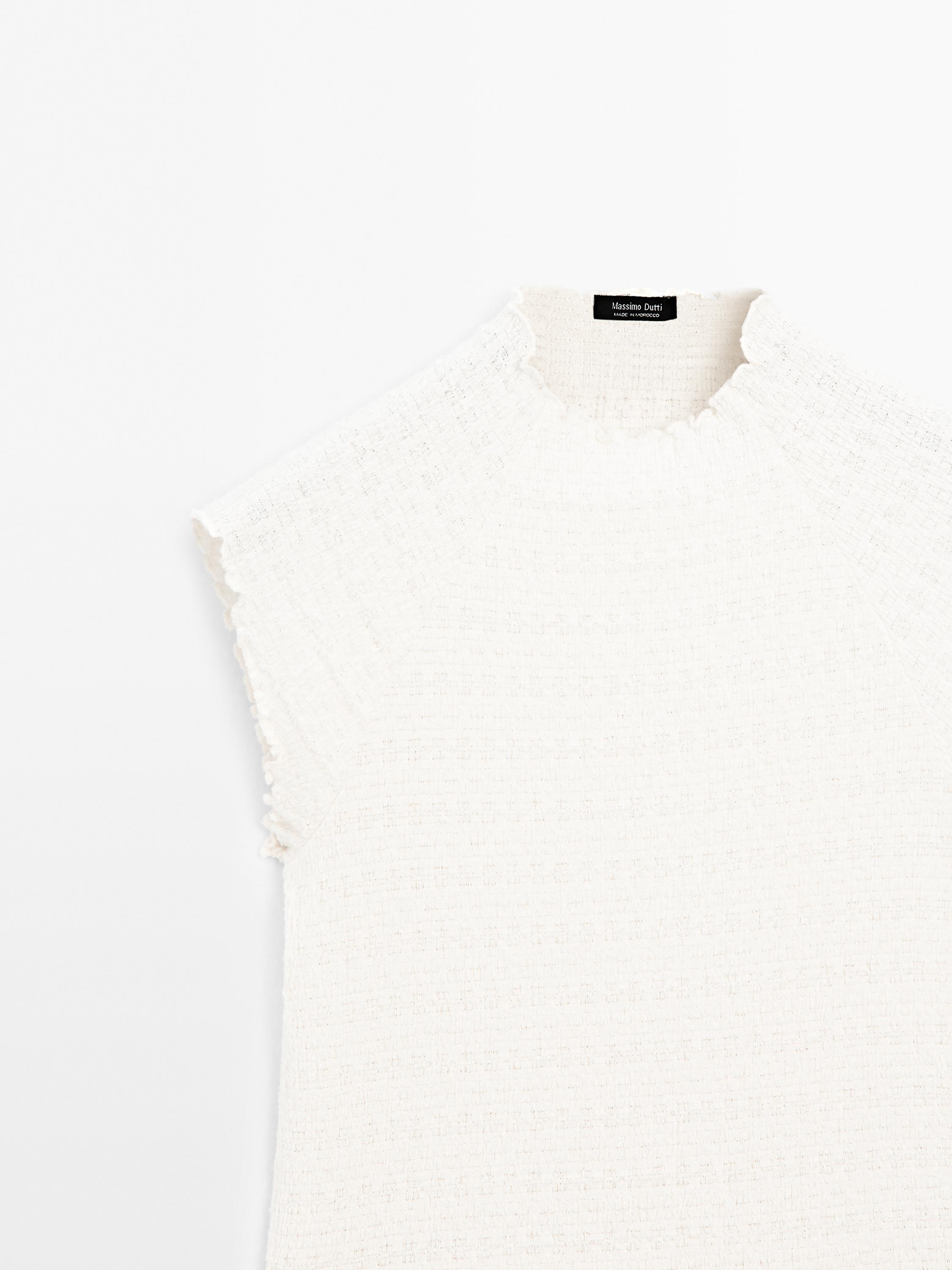 T-shirt texturé à manches raglan