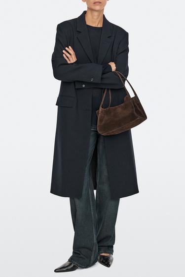 Mini split suede leather satchel — MINK 1
