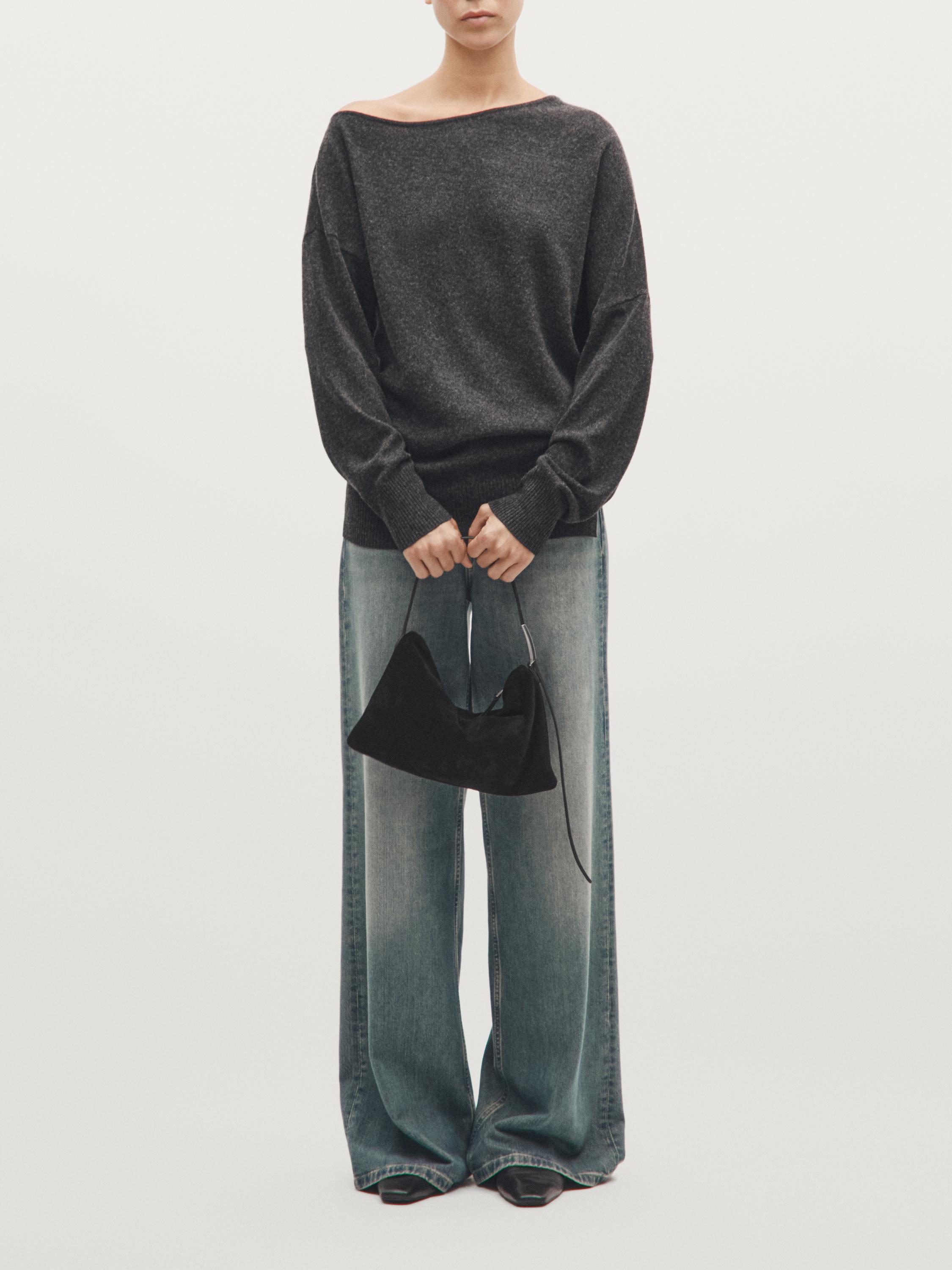 Liten veske i semsket skinn