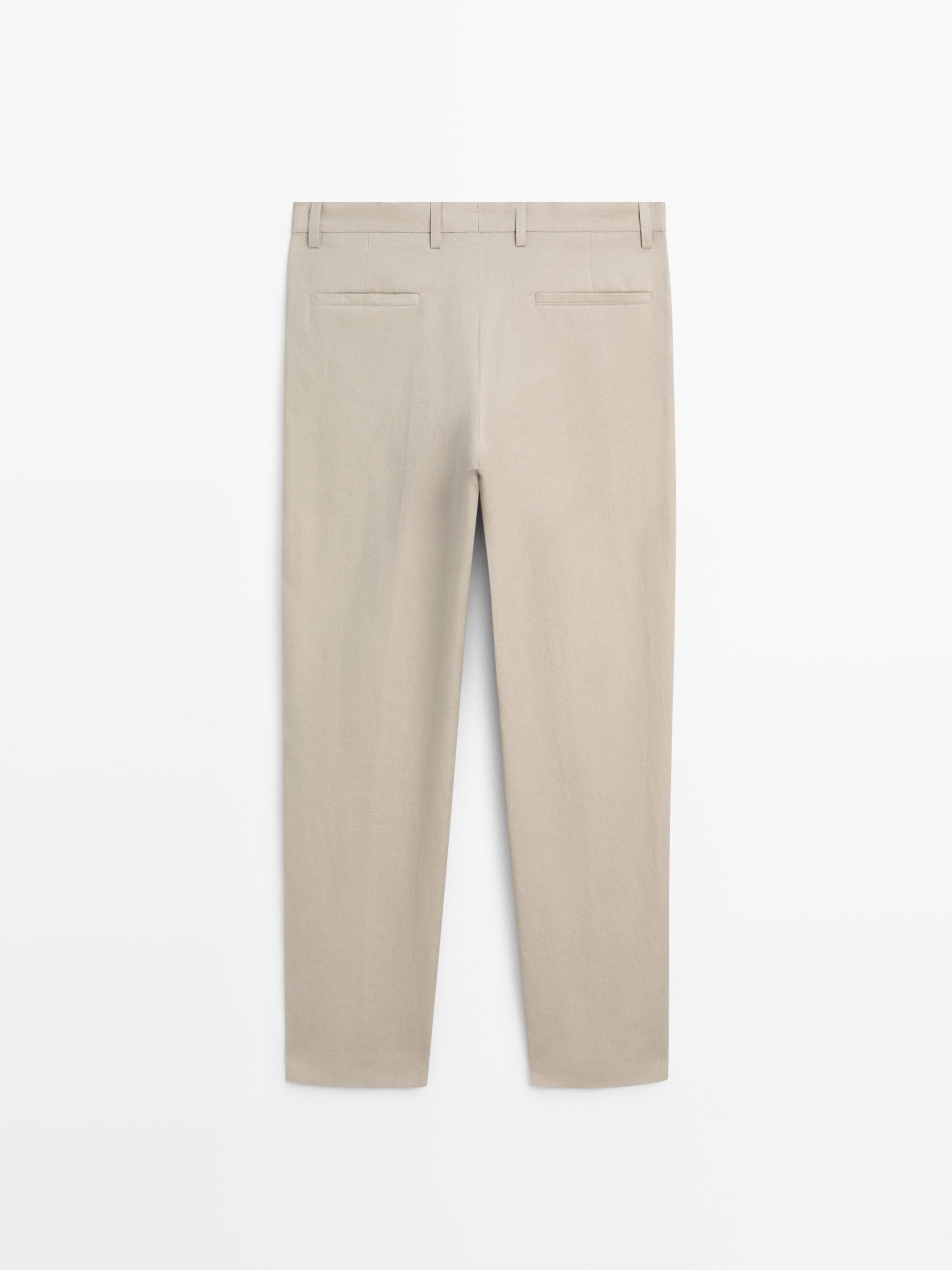 Linen suit pants — BEIGE