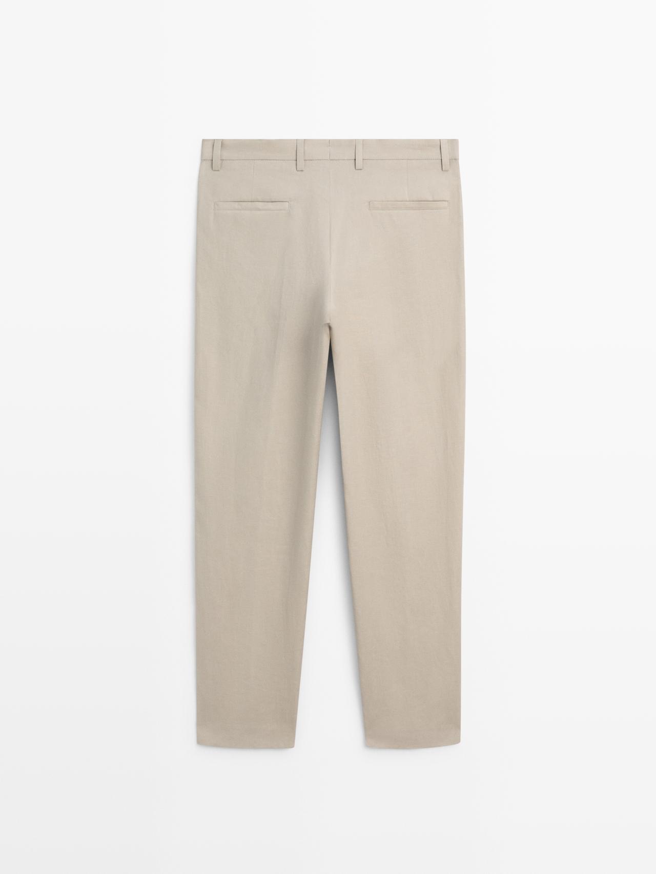 Linen suit pants — BEIGE