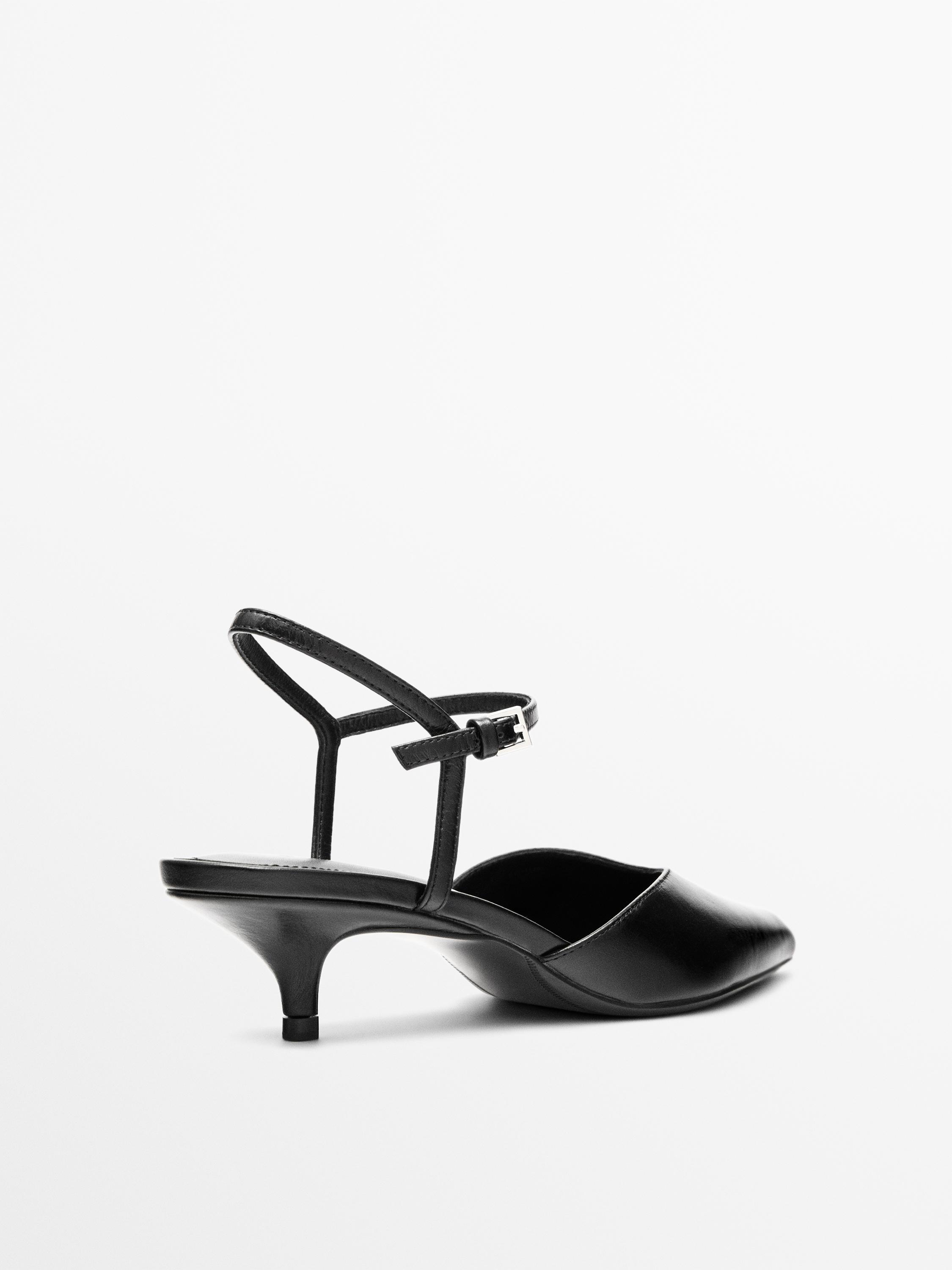 High-heel slingback shoes — BLACK