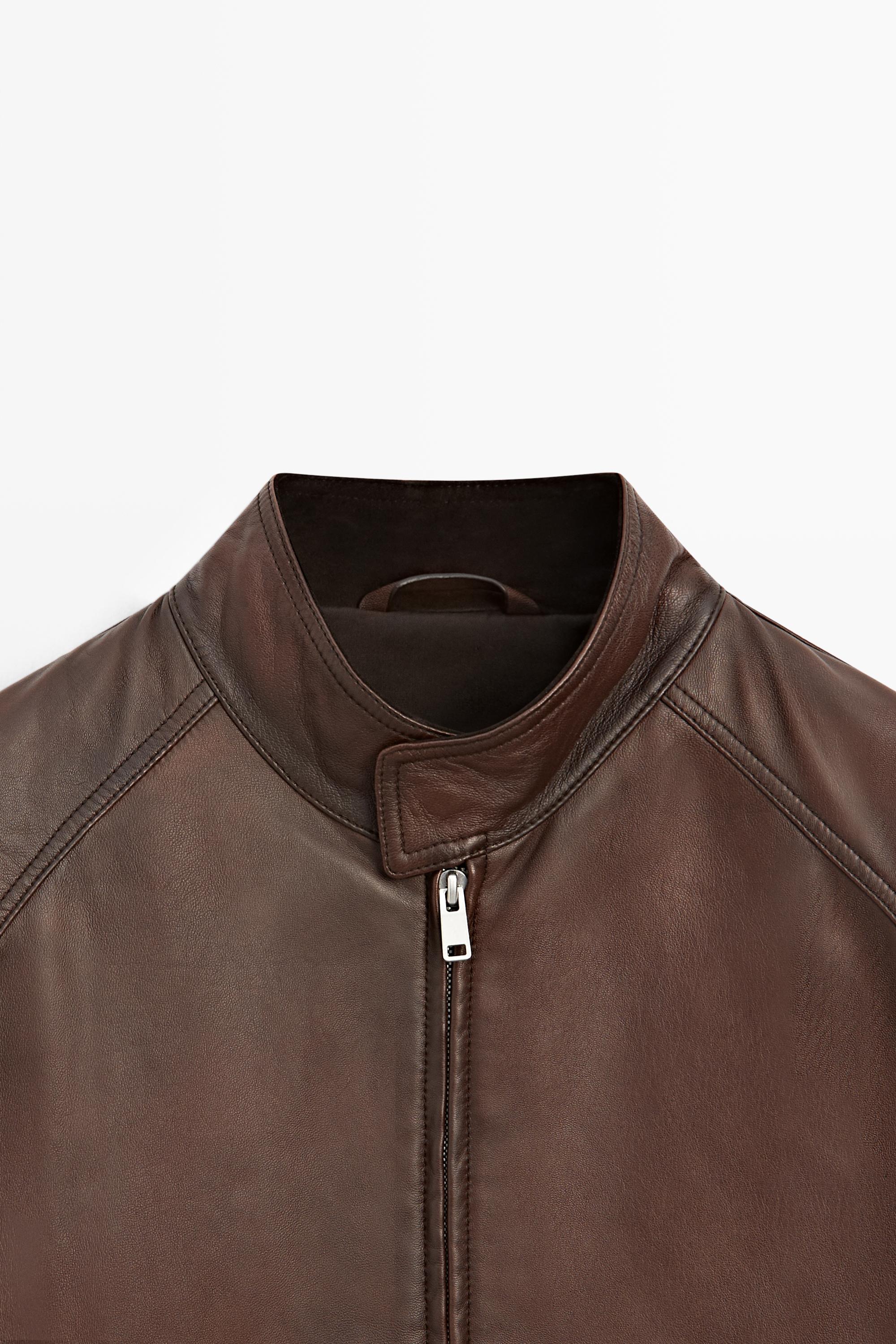 Nappa leather high-neck jacket — LEATHER