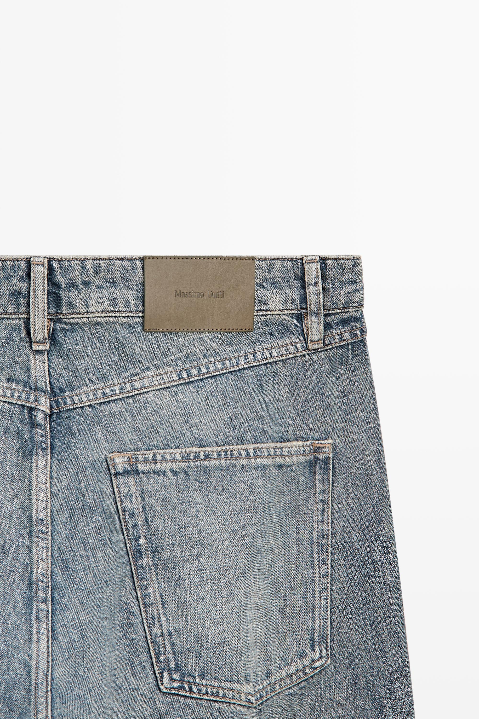 100% cotton wide-leg jeans — MEDIUM BLUE