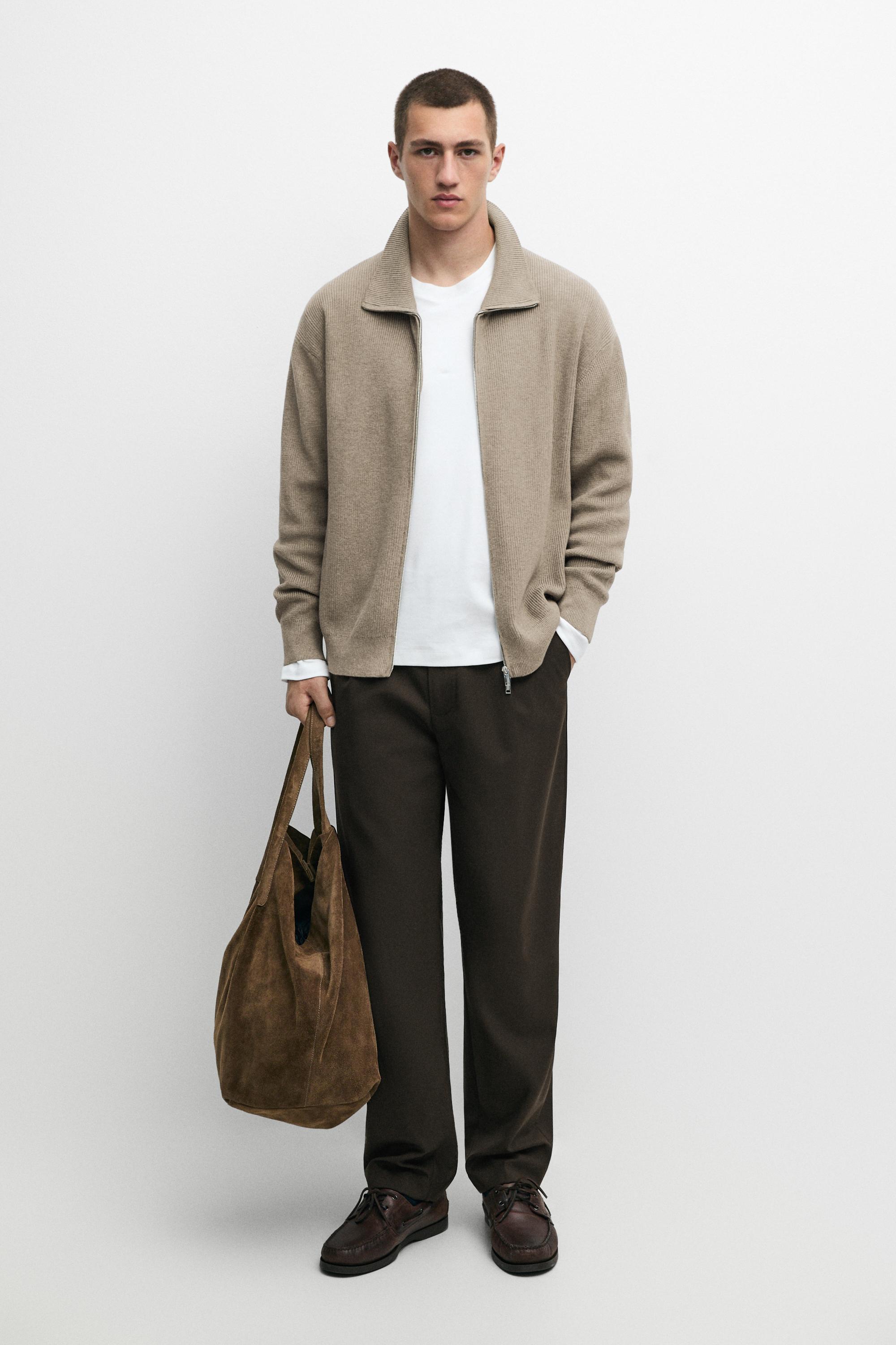 100% cotton ribbed knit cardigan