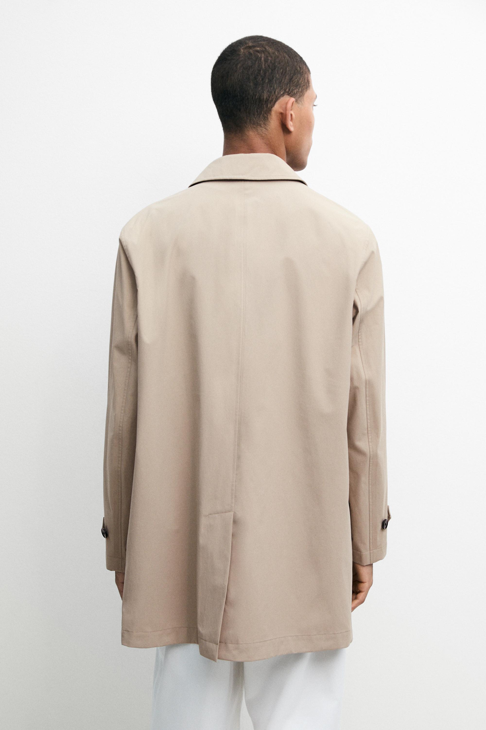 Lightweight long trench coat — PALE SAND