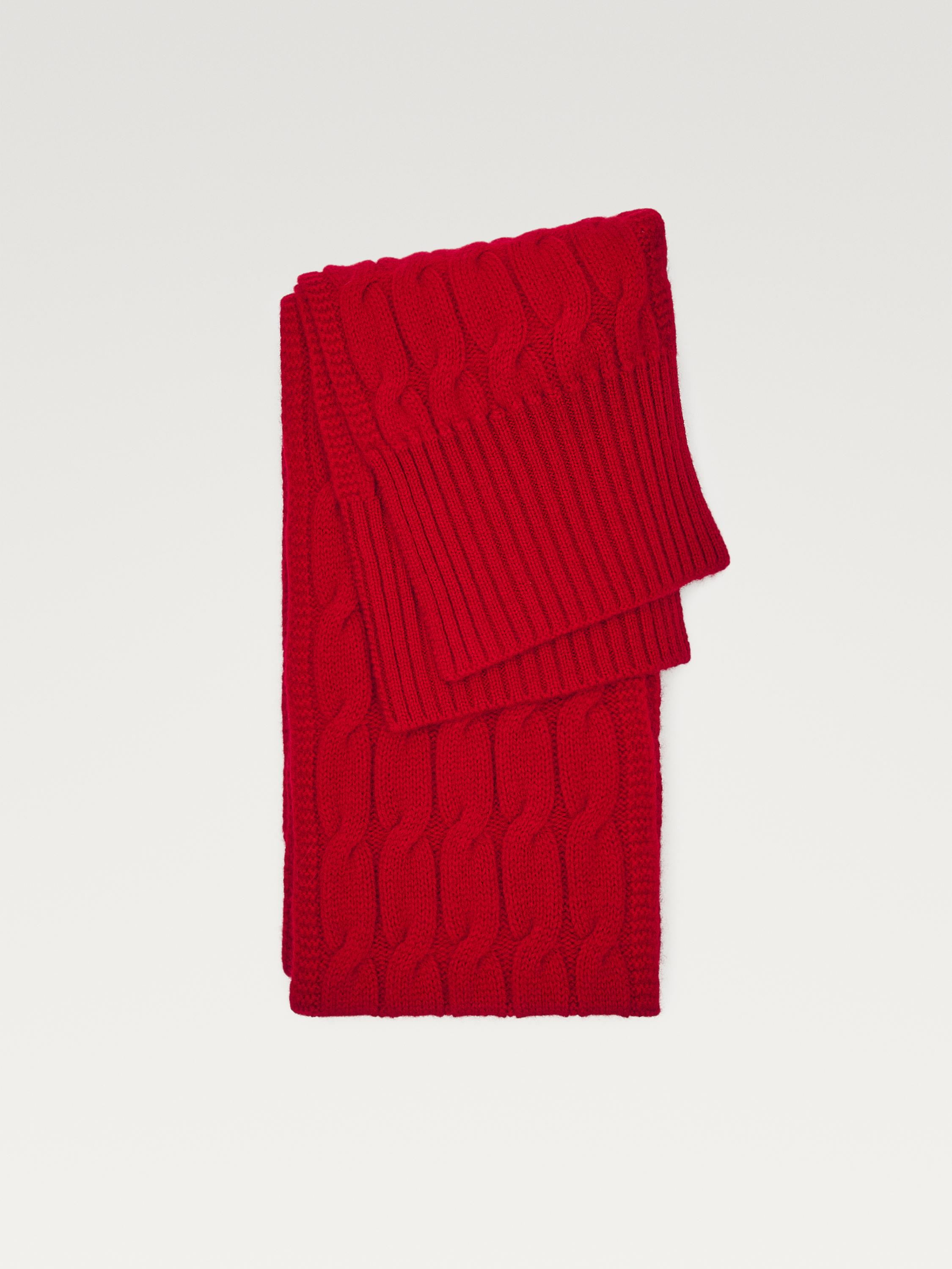 Schal aus Wollmischgewebe mit Zopfmuster