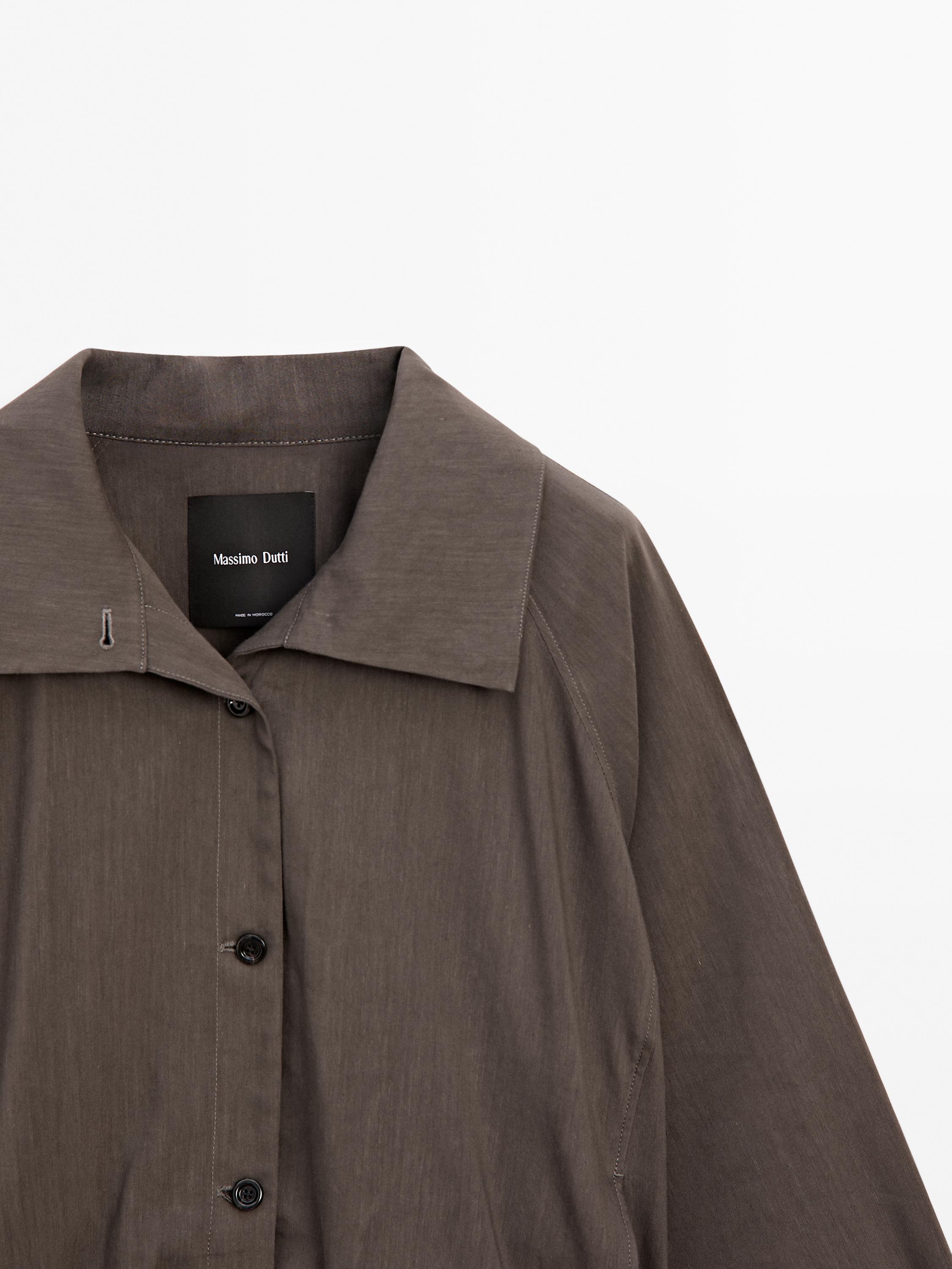 Bomber bunda z ľanovej zmesi