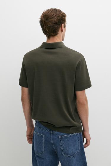 Short sleeve V-neck polo shirt — DARK GREEN 5