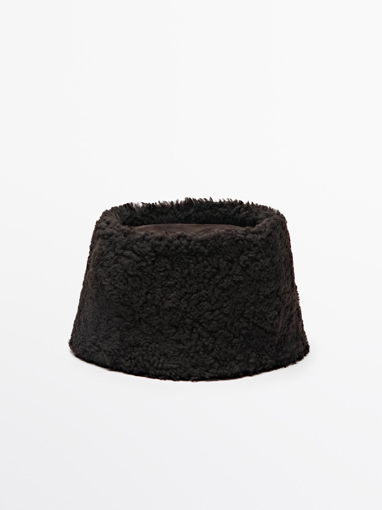 Gorro Piel Doble Faz - Marrón - 01 - Massimo Dutti - Mujer