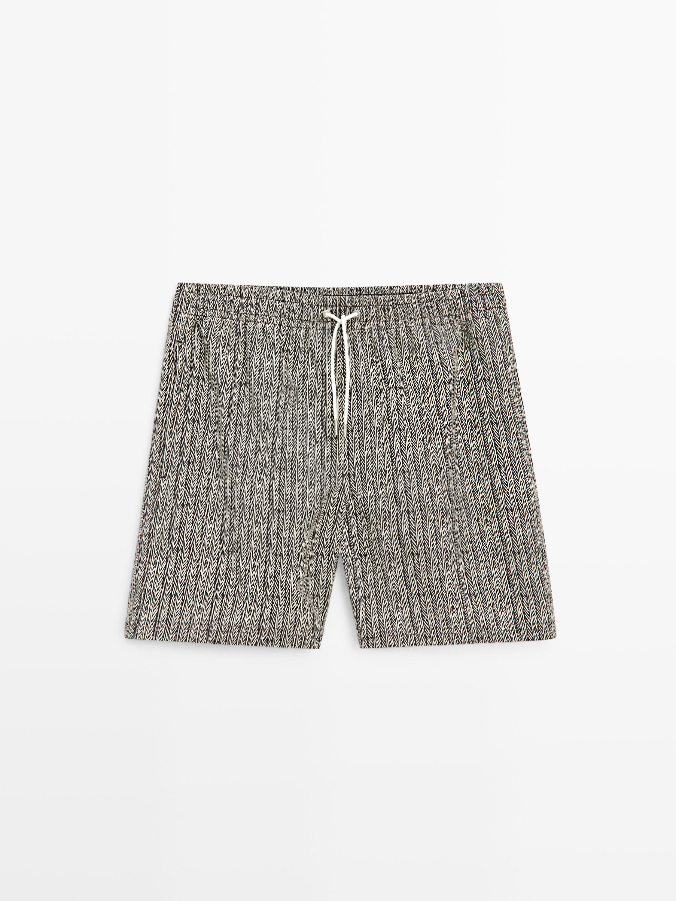 Herringbone print swimsuit